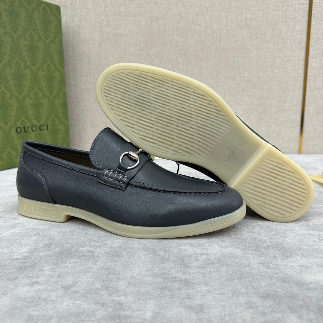Gucci Men’s Horsebit Loafers – Lido Collection, Rubber Sole, Imported Leather