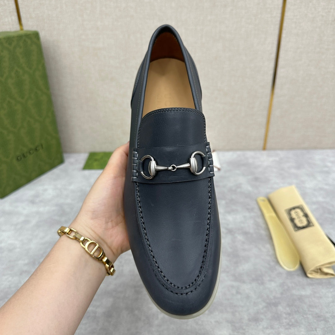 Gucci Men’s Horsebit Loafers – Lido Collection, Rubber Sole, Imported Leather