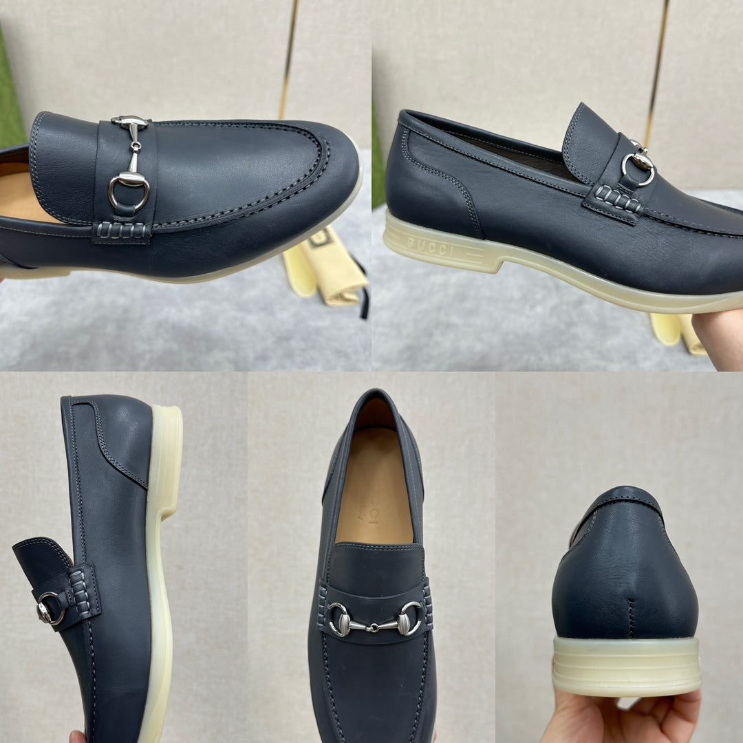 Gucci Men’s Horsebit Loafers – Lido Collection, Rubber Sole, Imported Leather