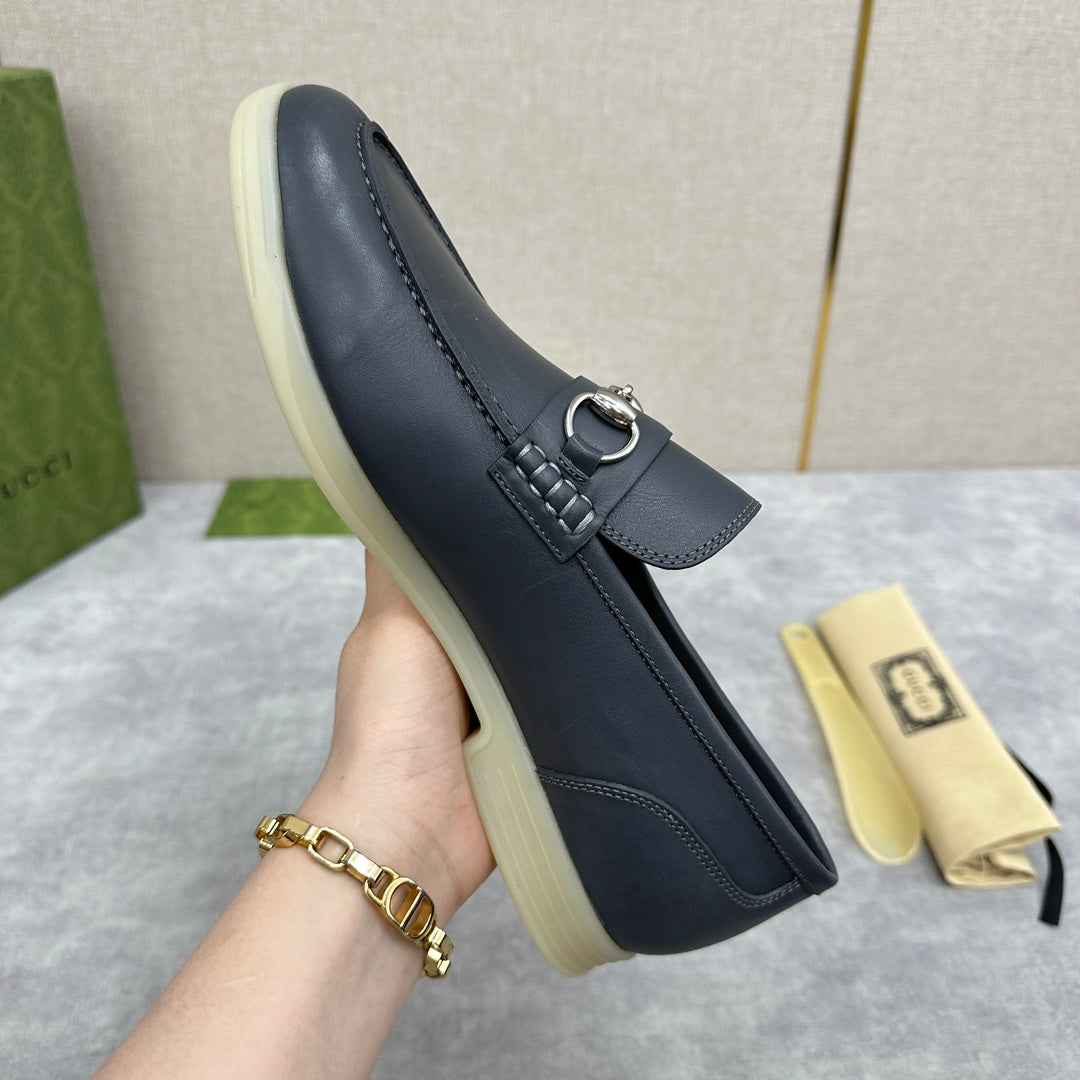 Gucci Men’s Horsebit Loafers – Lido Collection, Rubber Sole, Imported Leather