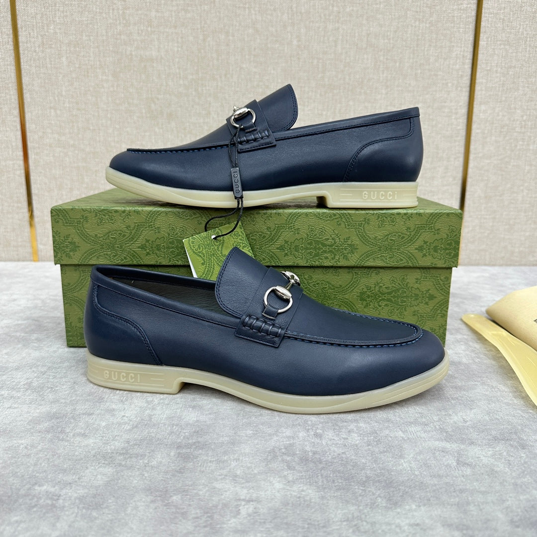 Gucci Men’s Horsebit Loafers – Lido Collection, Rubber Sole, Imported Leather