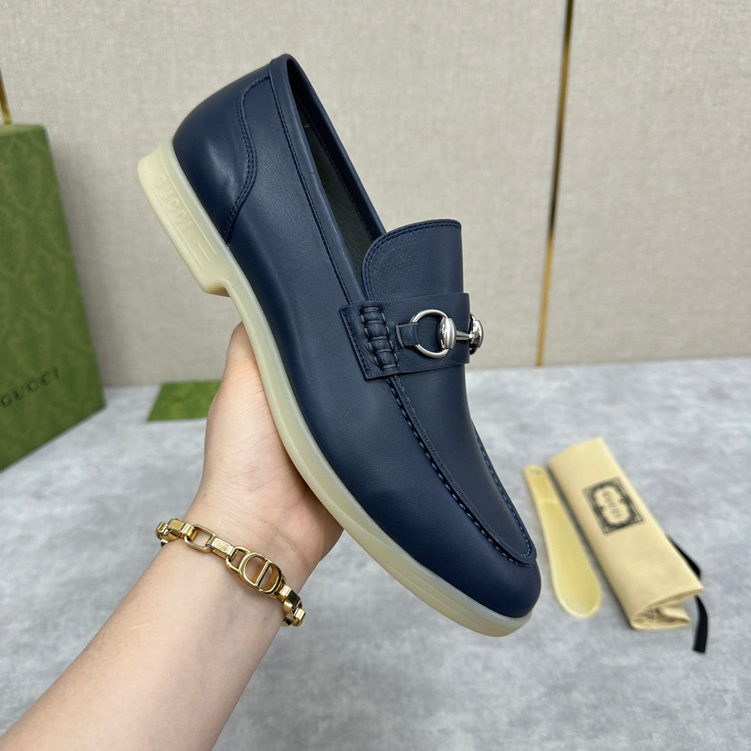 Gucci Men’s Horsebit Loafers – Lido Collection, Rubber Sole, Imported Leather