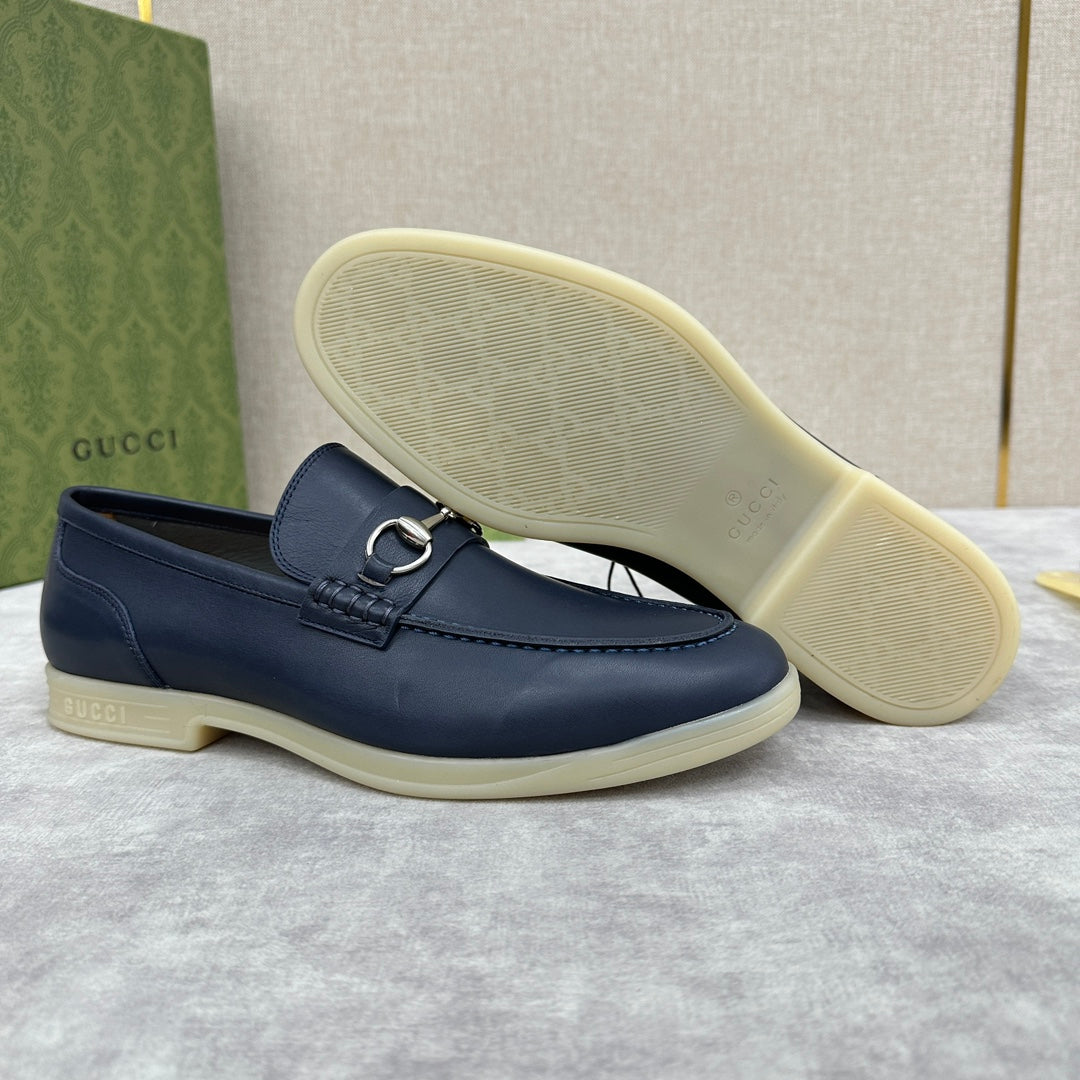 Gucci Men’s Horsebit Loafers – Lido Collection, Rubber Sole, Imported Leather