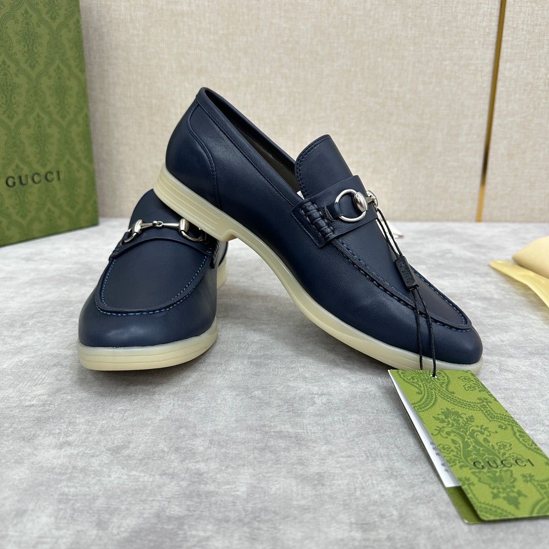 Gucci Men’s Horsebit Loafers – Lido Collection, Rubber Sole, Imported Leather