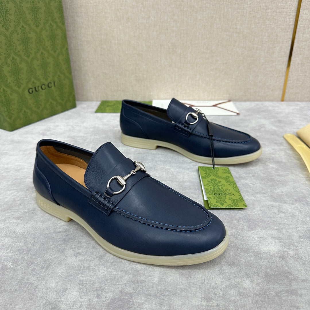 Gucci Men’s Horsebit Loafers – Lido Collection, Rubber Sole, Imported Leather