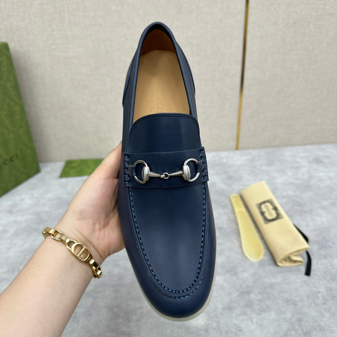 Gucci Men’s Horsebit Loafers – Lido Collection, Rubber Sole, Imported Leather