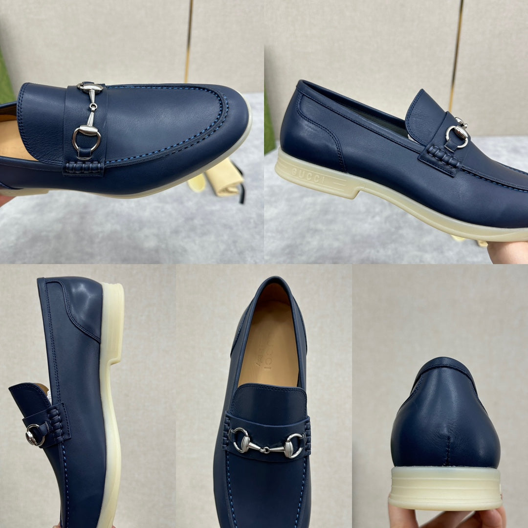 Gucci Men’s Horsebit Loafers – Lido Collection, Rubber Sole, Imported Leather