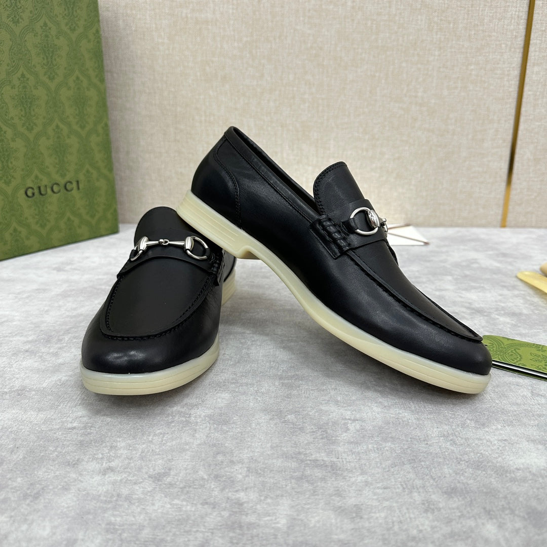 Gucci Men’s Horsebit Loafers – Lido Collection, Rubber Sole, Imported Leather