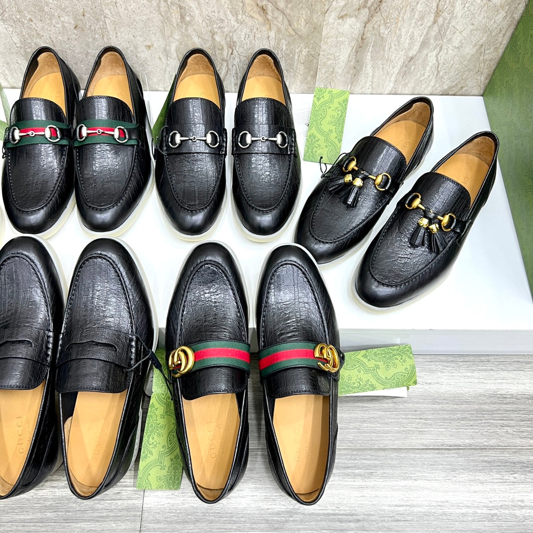 Gucci Men’s Horsebit Loafers – Lido Collection, Rubber Sole, Imported Leather