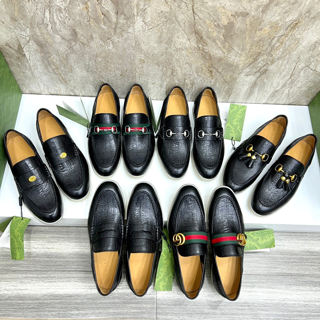 Gucci Men’s Horsebit Loafers – Lido Collection, Rubber Sole, Imported Leather