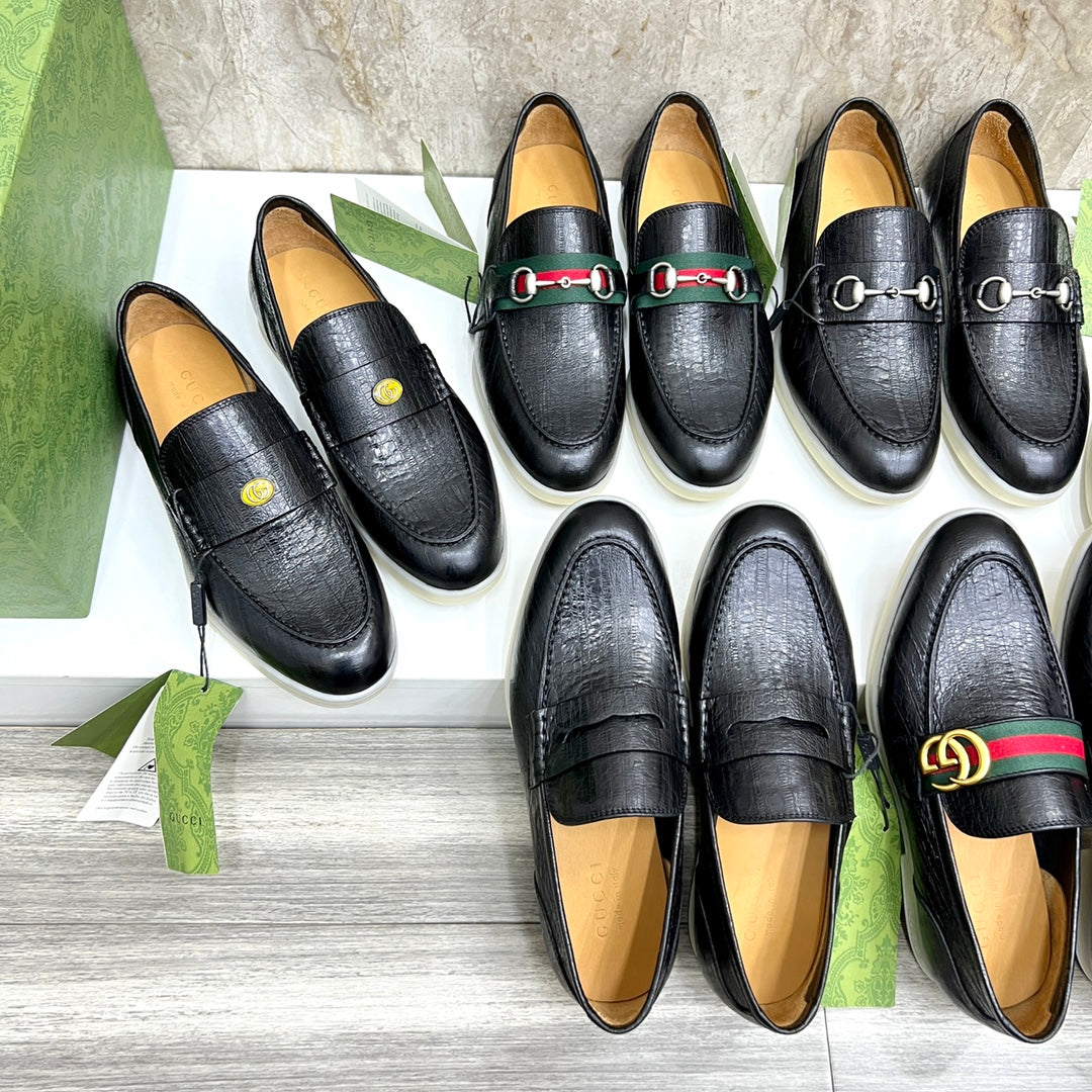Gucci Men’s Horsebit Loafers – Lido Collection, Rubber Sole, Imported Leather