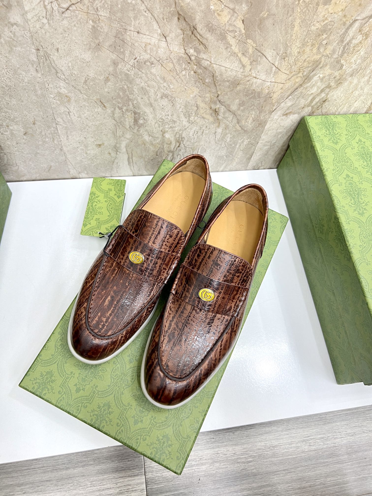 Gucci Men’s Horsebit Loafers – Lido Collection, Rubber Sole, Imported Leather
