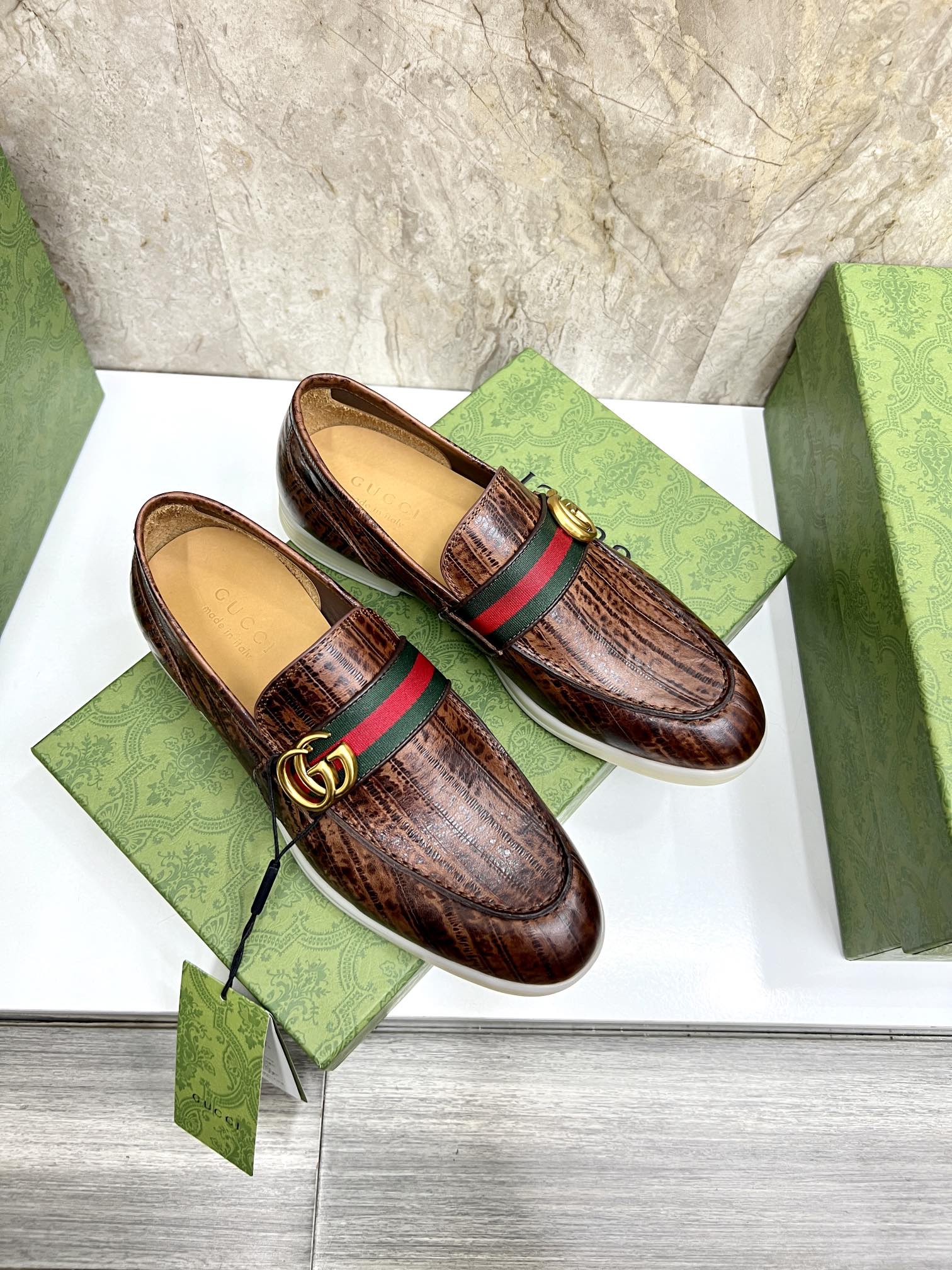 Gucci Men’s Horsebit Loafers – Lido Collection, Rubber Sole, Imported Leather