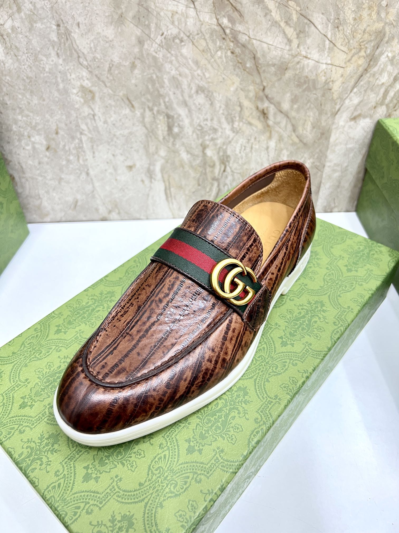 Gucci Men’s Horsebit Loafers – Lido Collection, Rubber Sole, Imported Leather
