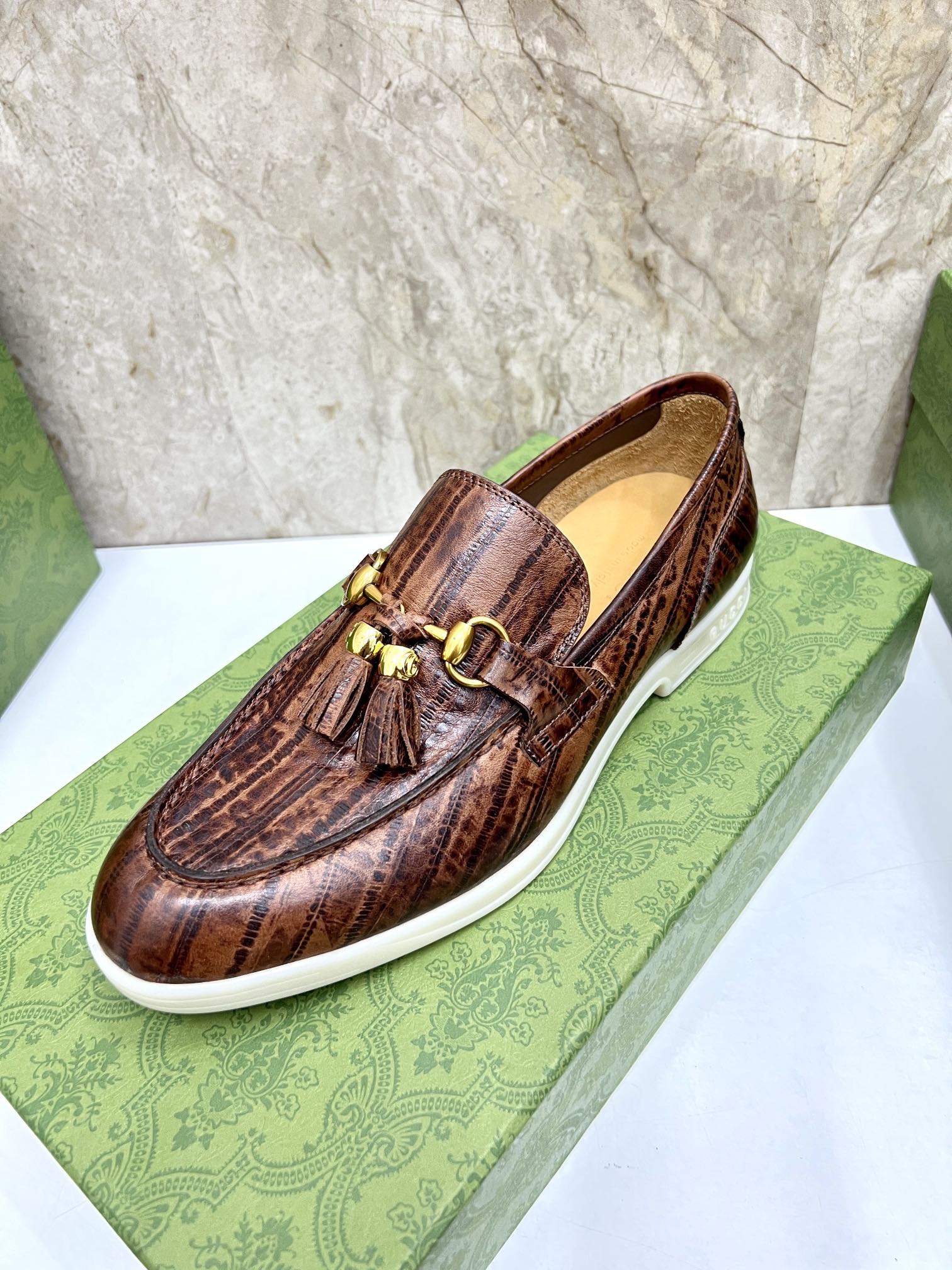 Gucci Men’s Horsebit Loafers – Lido Collection, Rubber Sole, Imported Leather
