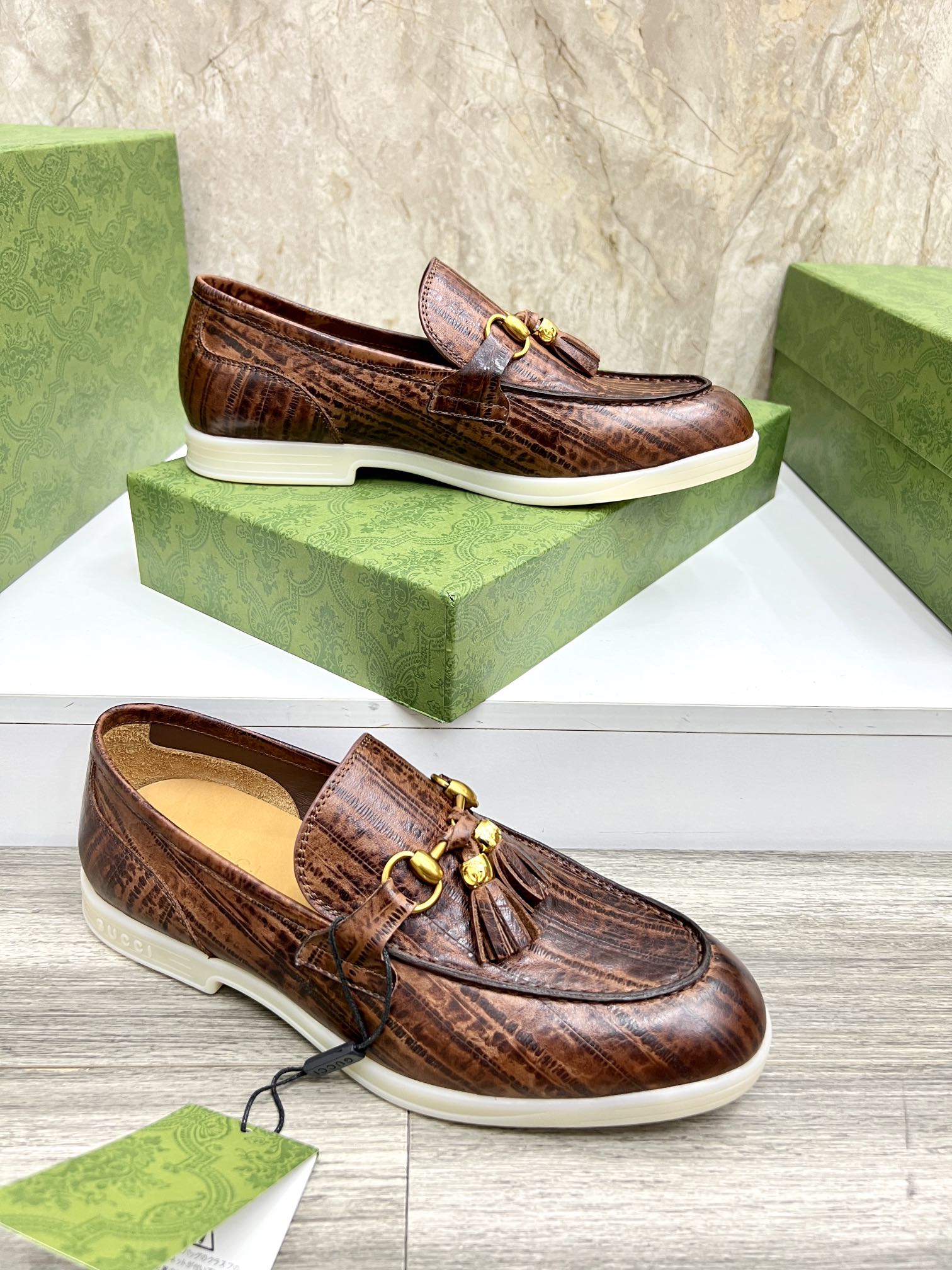Gucci Men’s Horsebit Loafers – Lido Collection, Rubber Sole, Imported Leather