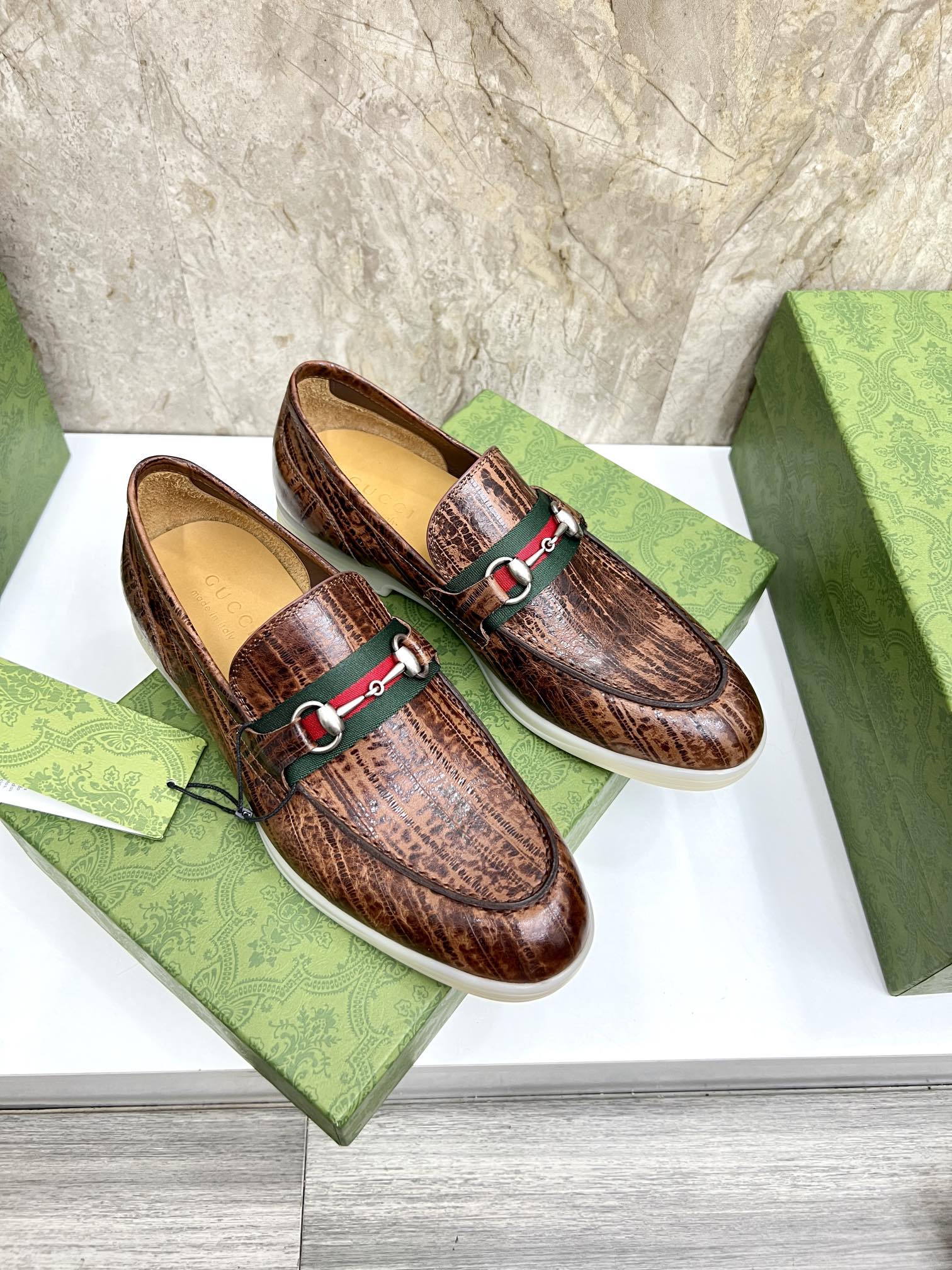 Gucci Men’s Horsebit Loafers – Lido Collection, Rubber Sole, Imported Leather