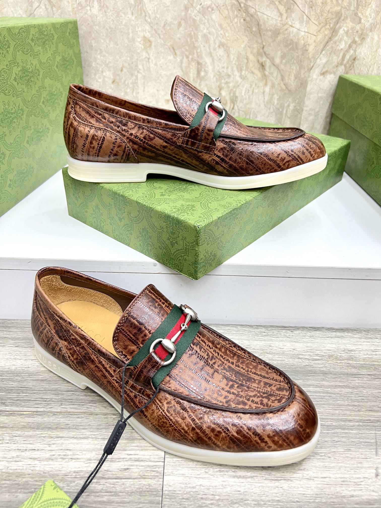 Gucci Men’s Horsebit Loafers – Lido Collection, Rubber Sole, Imported Leather