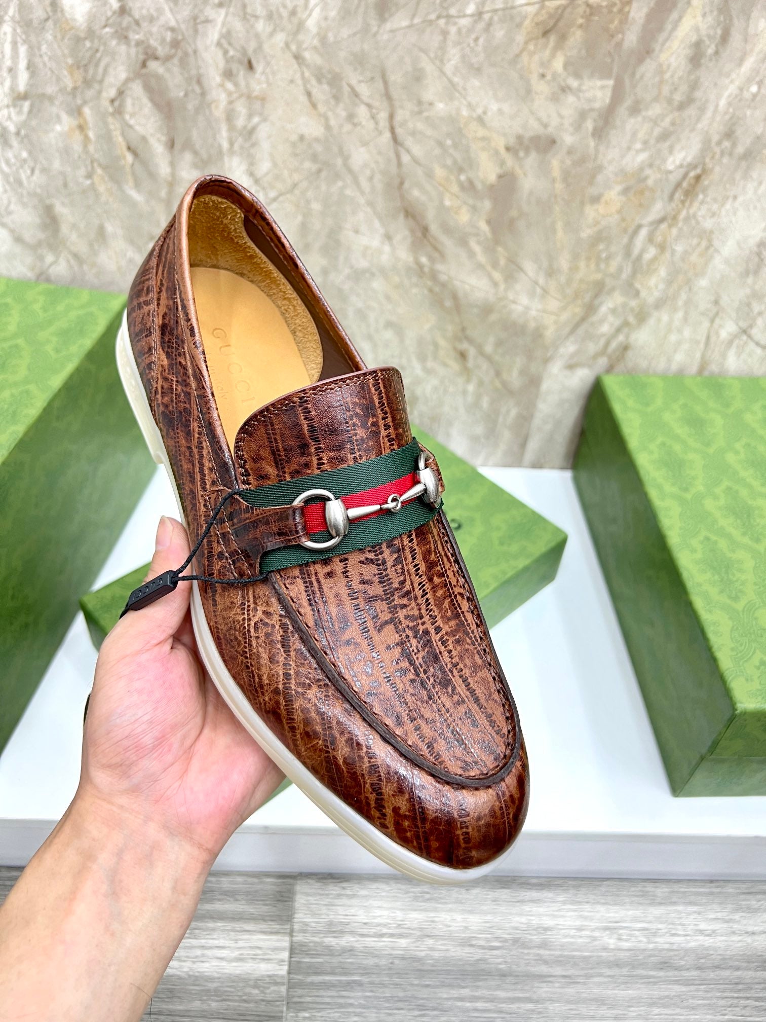 Gucci Men’s Horsebit Loafers – Lido Collection, Rubber Sole, Imported Leather