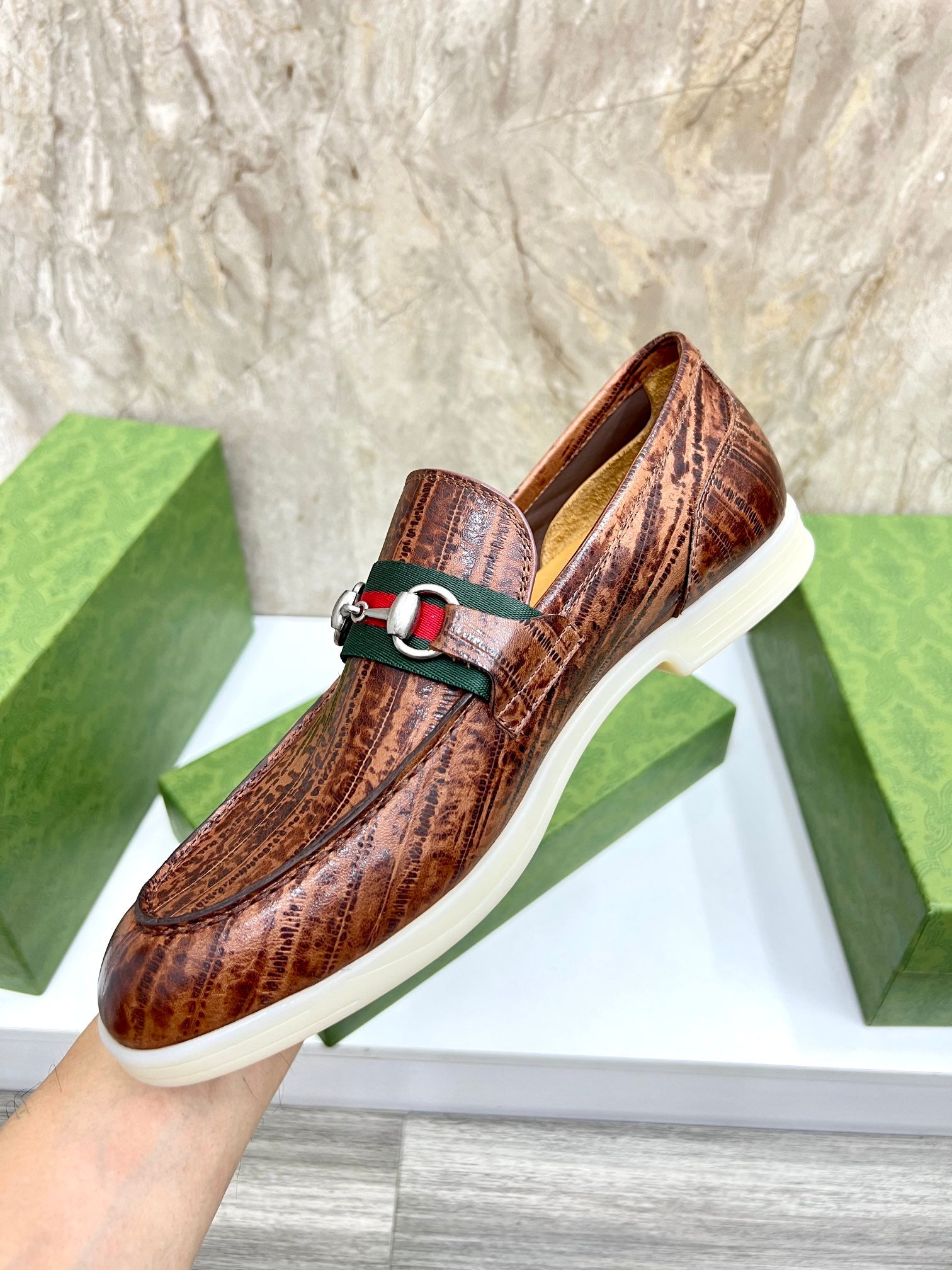 Gucci Men’s Horsebit Loafers – Lido Collection, Rubber Sole, Imported Leather
