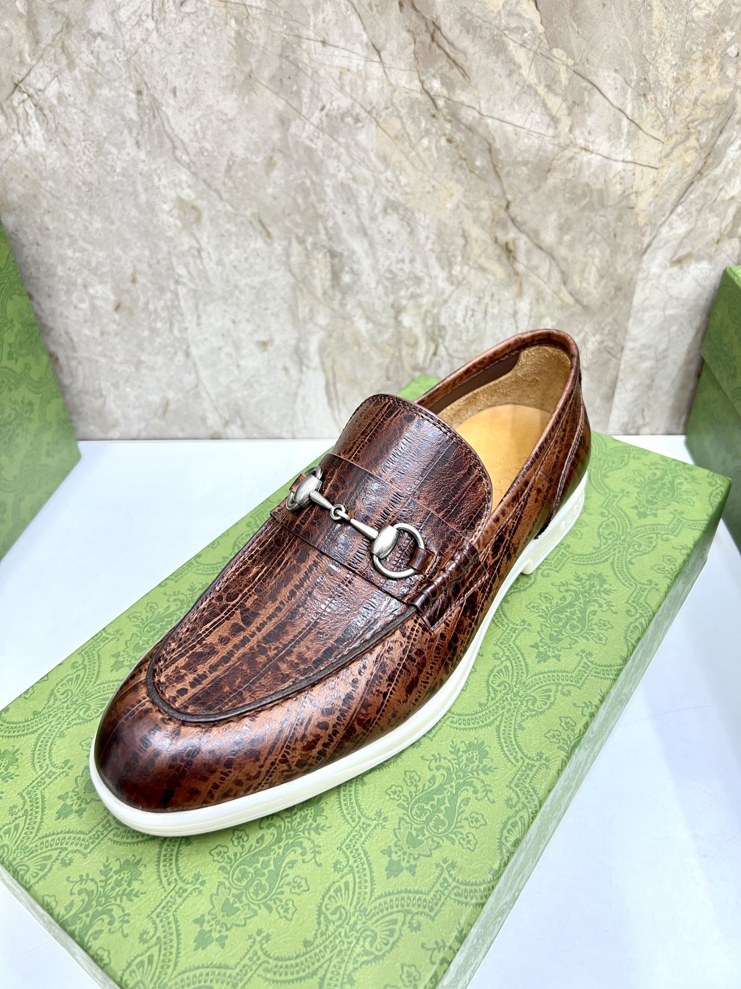 Gucci Men’s Horsebit Loafers – Lido Collection, Rubber Sole, Imported Leather