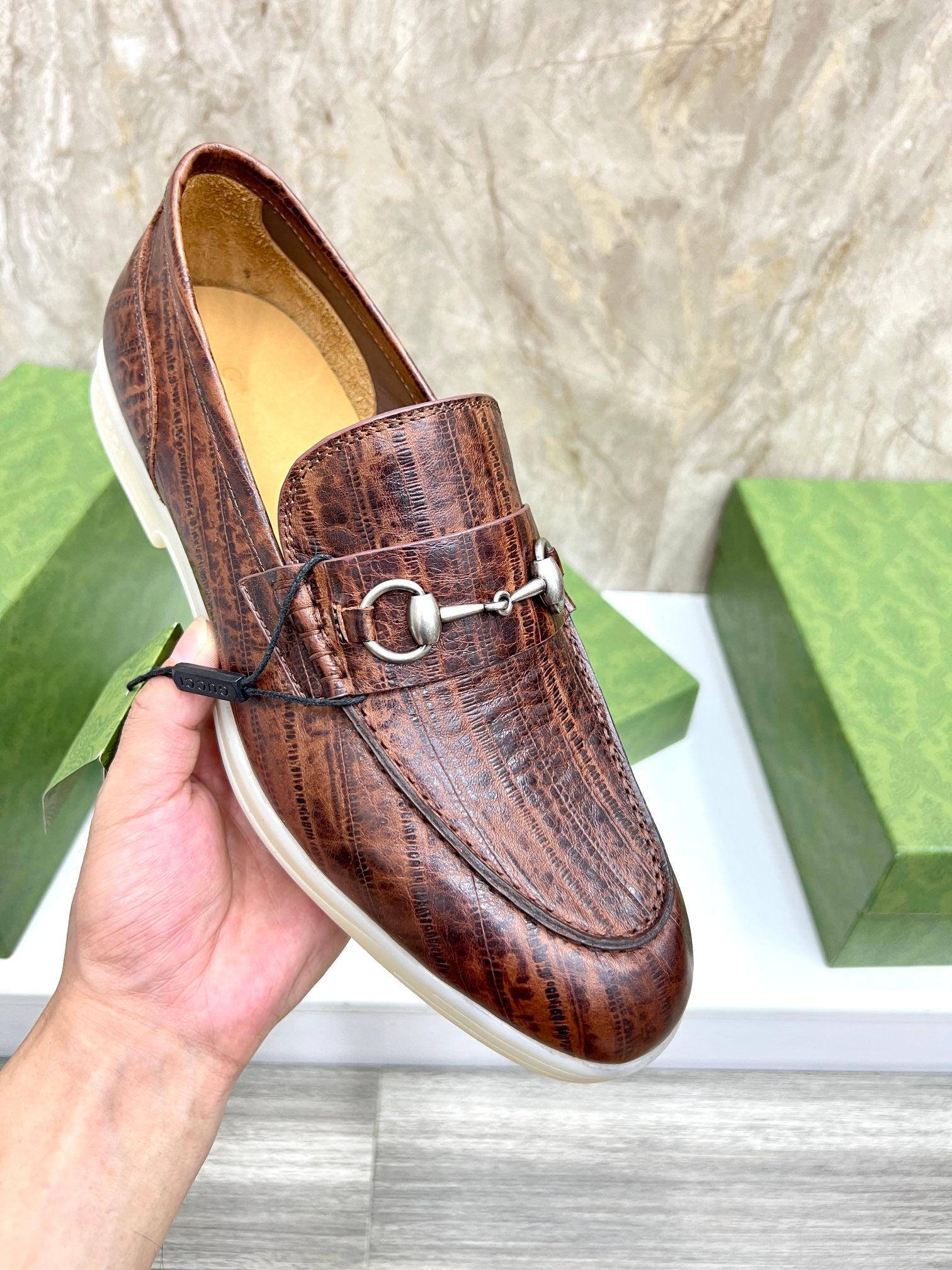 Gucci Men’s Horsebit Loafers – Lido Collection, Rubber Sole, Imported Leather