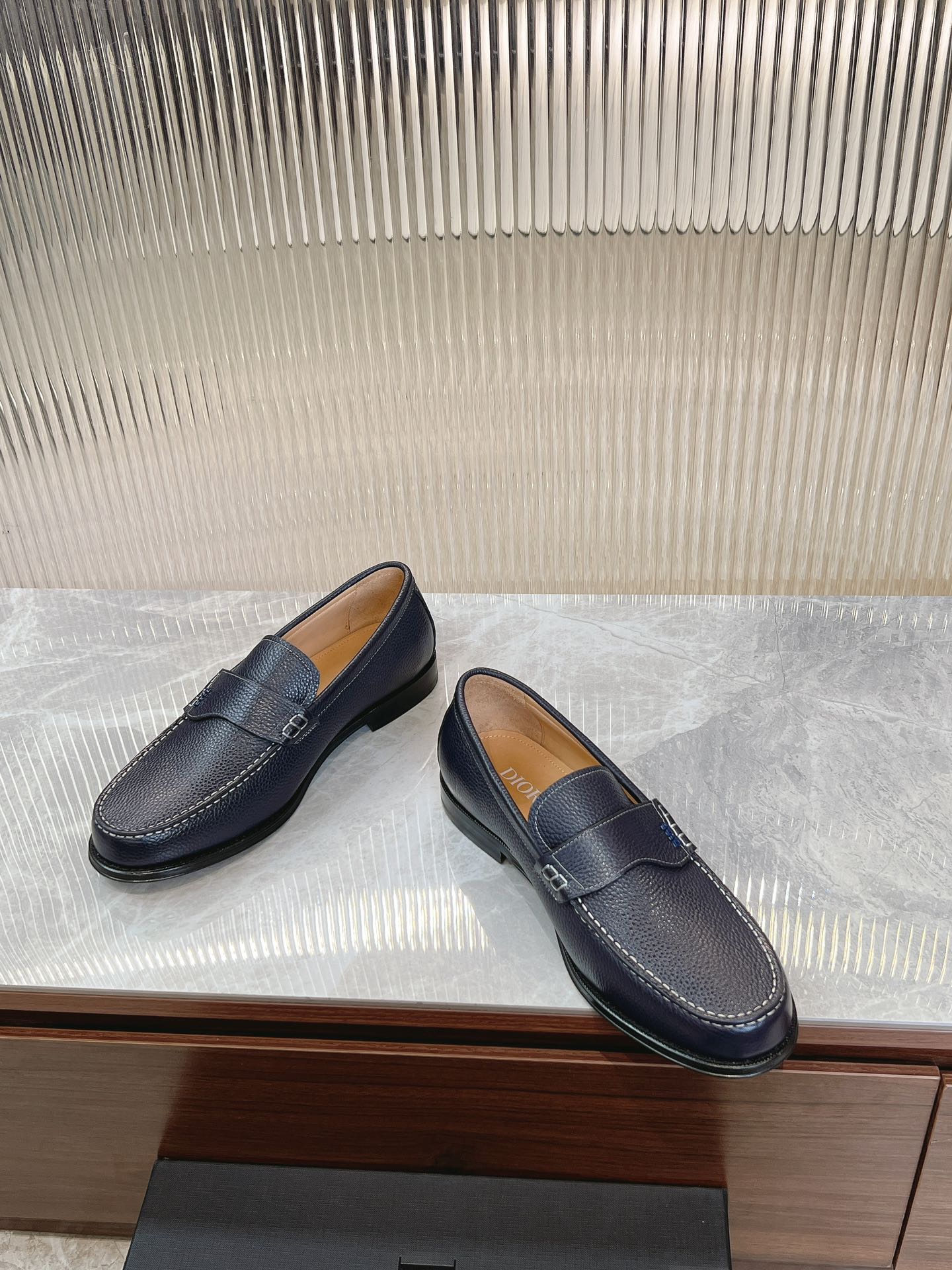 Dior Granville Men’s Loafers – Premium Brown Grained Leather | Sizes 38–46*