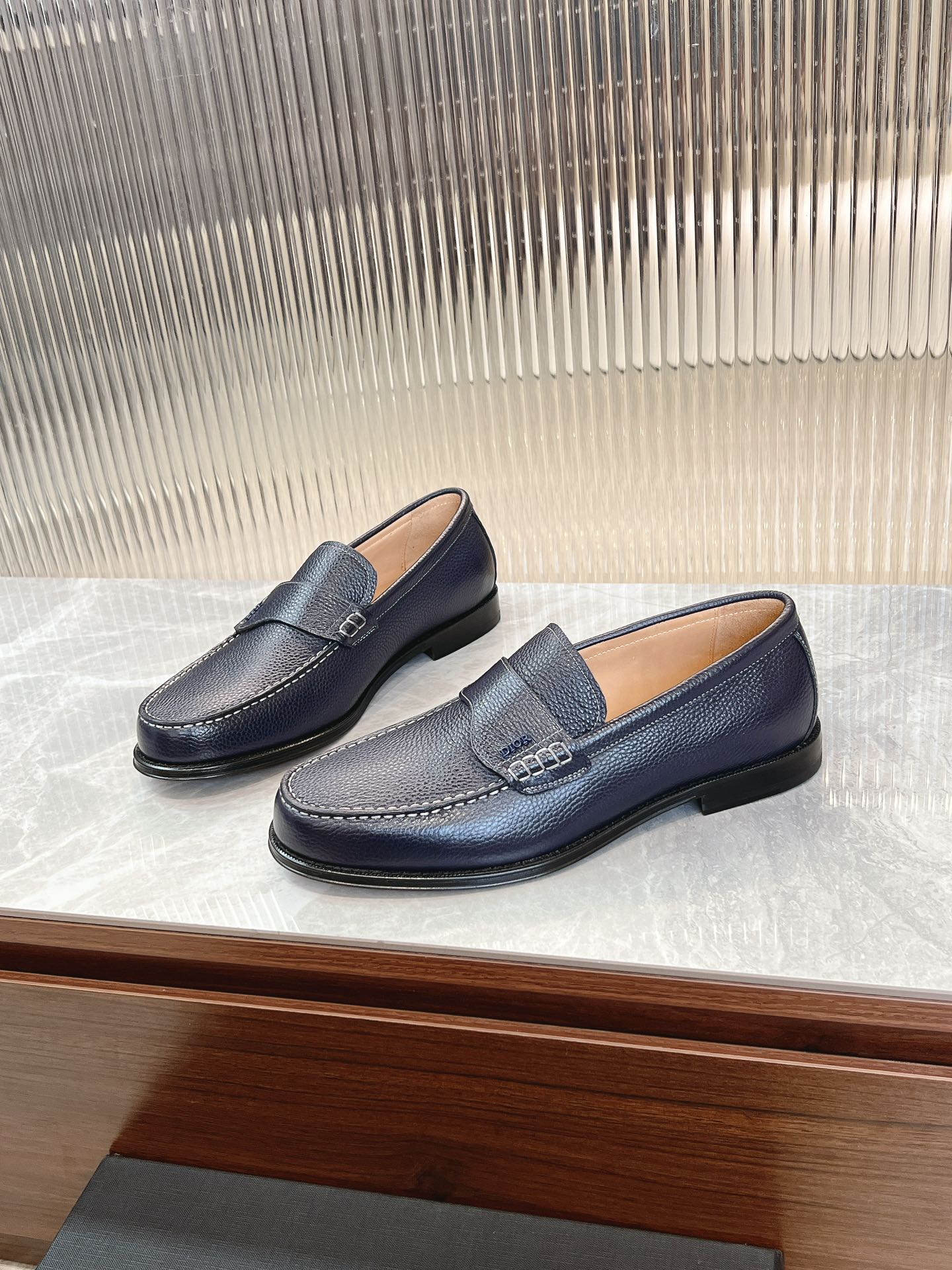 Dior Granville Men’s Loafers – Premium Brown Grained Leather | Sizes 38–46*