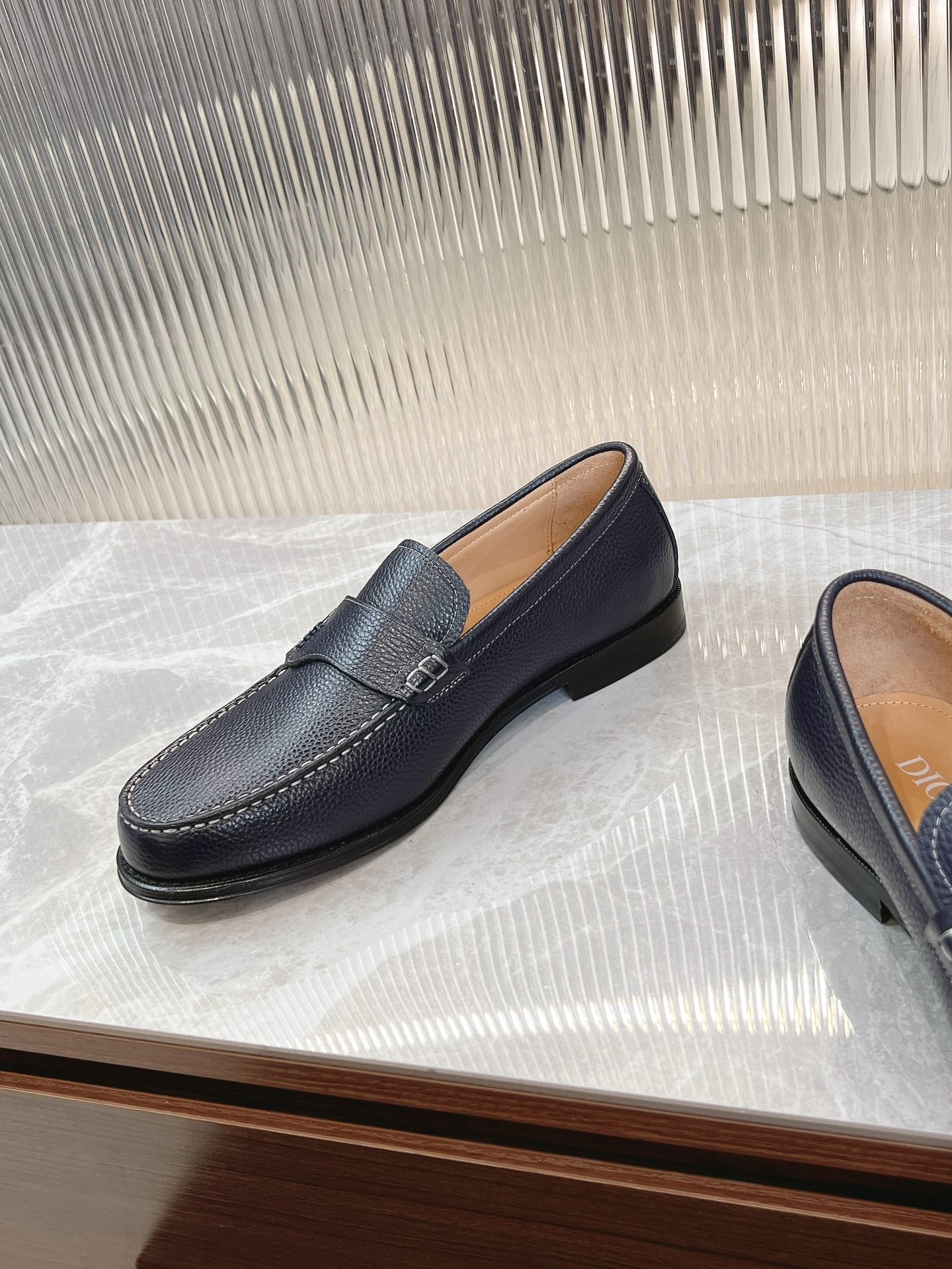 Dior Granville Men’s Loafers – Premium Brown Grained Leather | Sizes 38–46*