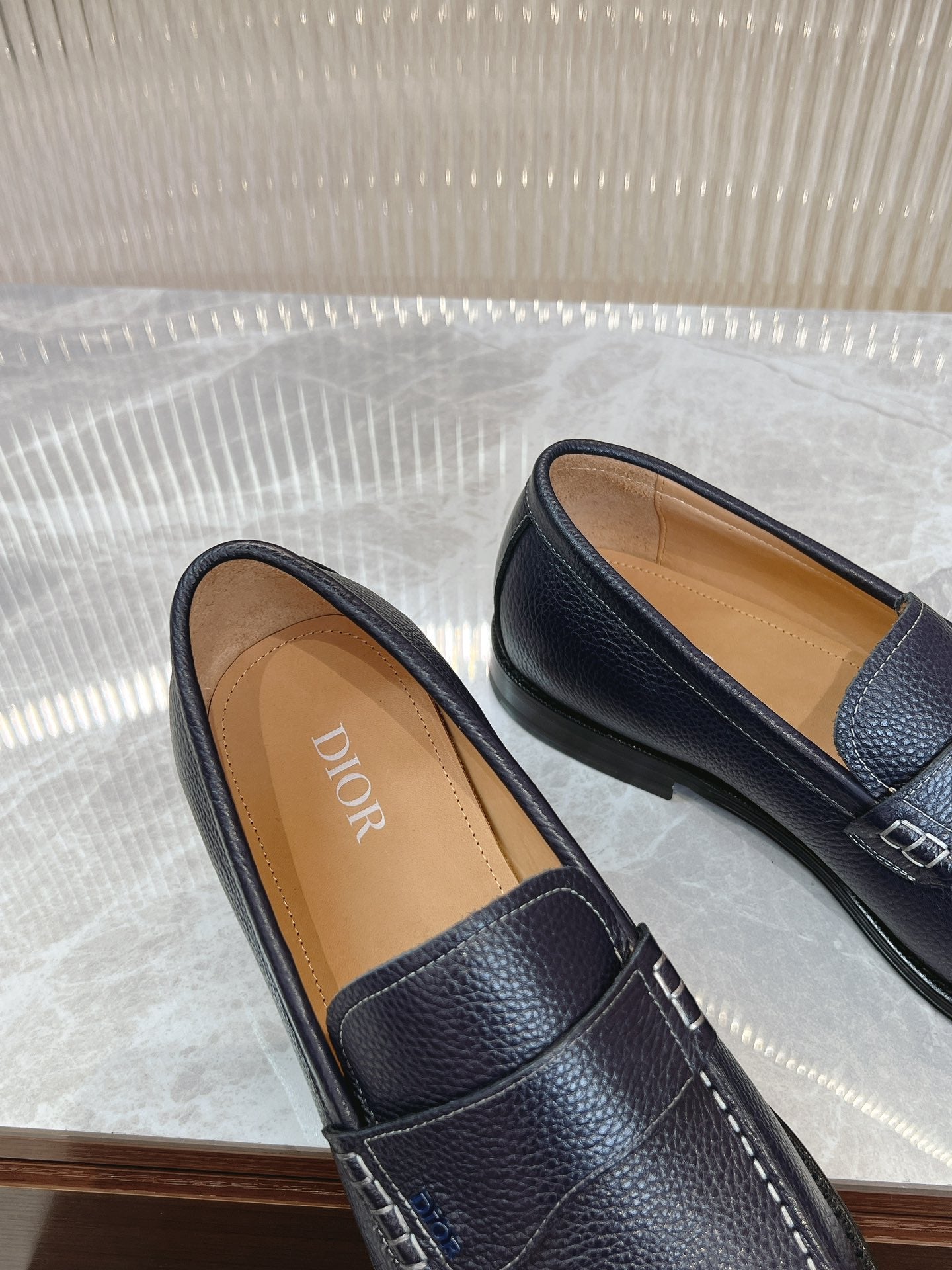 Dior Granville Men’s Loafers – Premium Brown Grained Leather | Sizes 38–46*