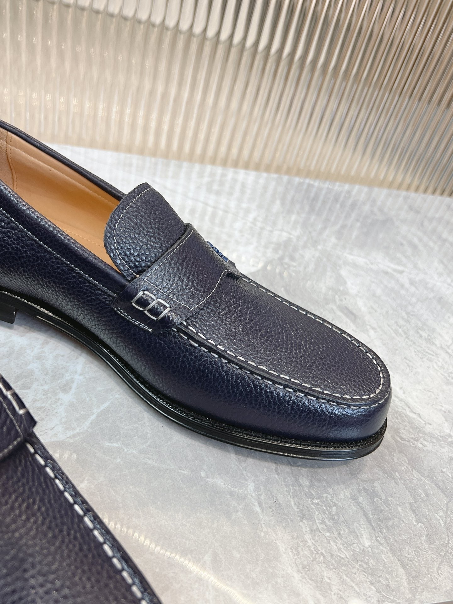 Dior Granville Men’s Loafers – Premium Brown Grained Leather | Sizes 38–46*