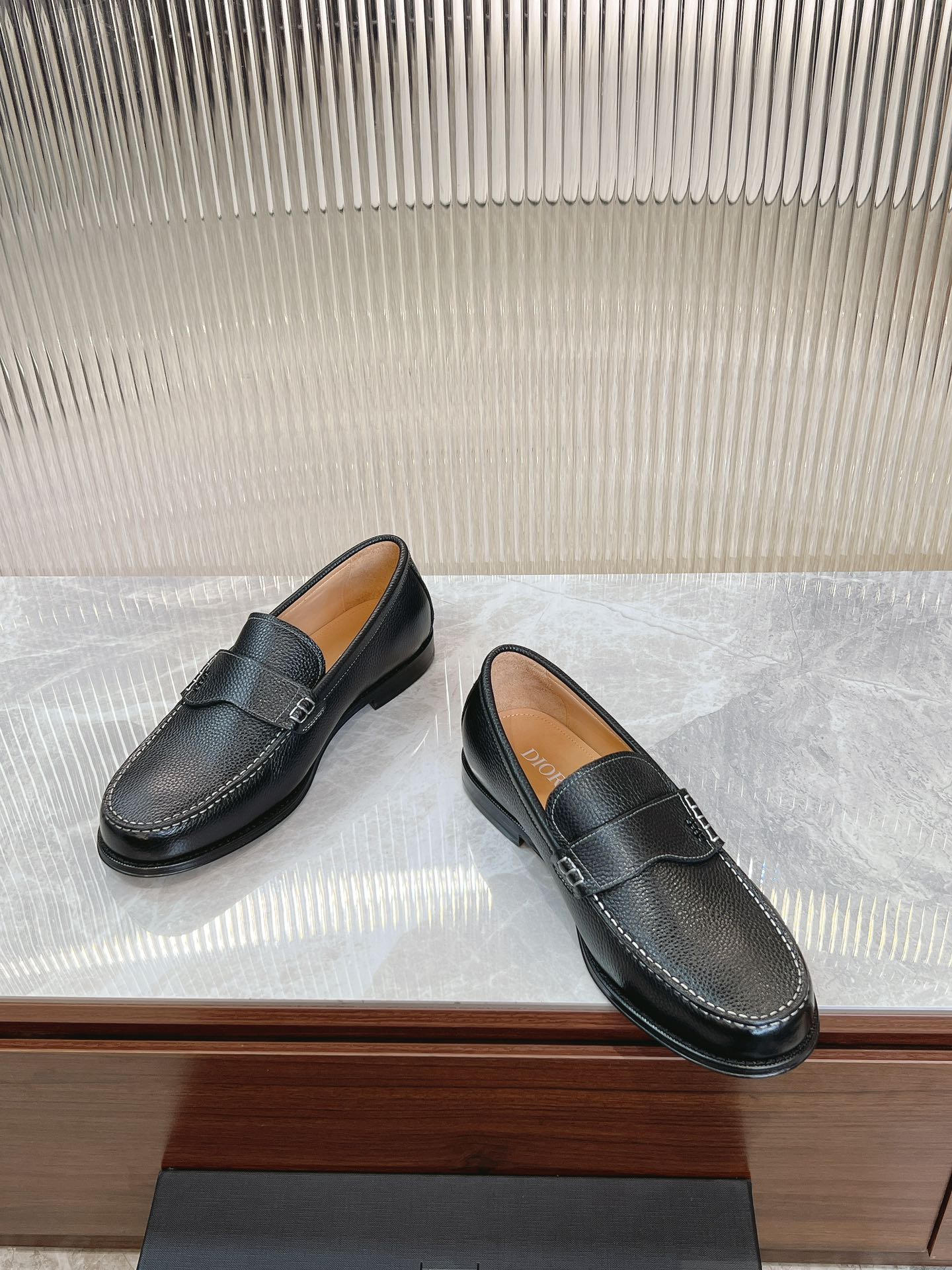 Dior Granville Men’s Loafers – Premium Brown Grained Leather | Sizes 38–46*