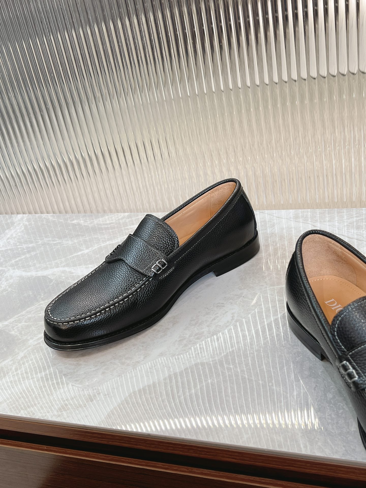 Dior Granville Men’s Loafers – Premium Brown Grained Leather | Sizes 38–46*