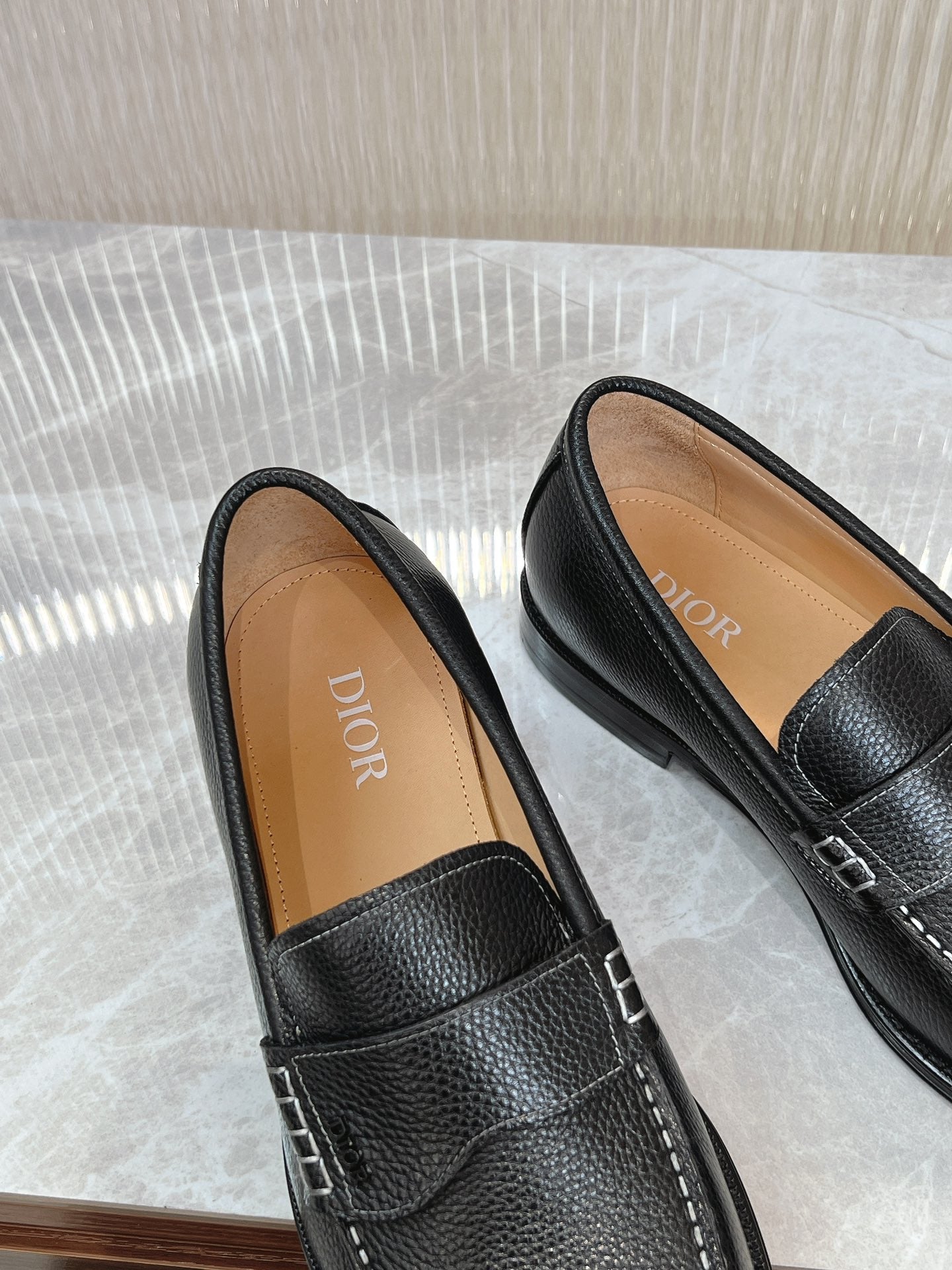 Dior Granville Men’s Loafers – Premium Brown Grained Leather | Sizes 38–46*