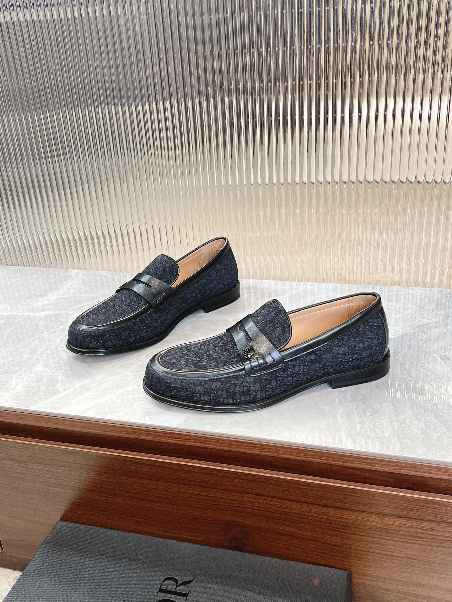 Dior Granville Men’s Loafers – Premium Brown Grained Leather | Sizes 38–46*