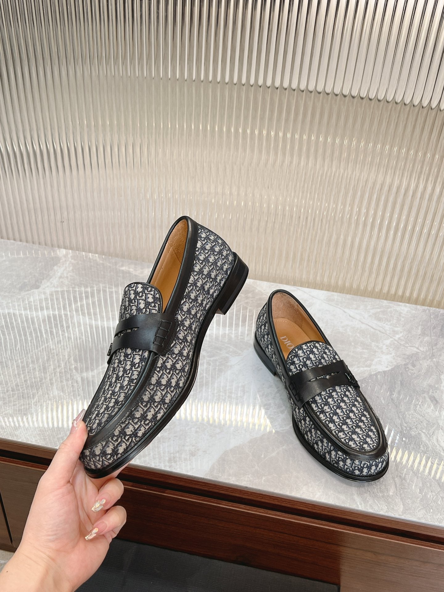 Dior Granville Men’s Loafers – Premium Brown Grained Leather | Sizes 38–46*