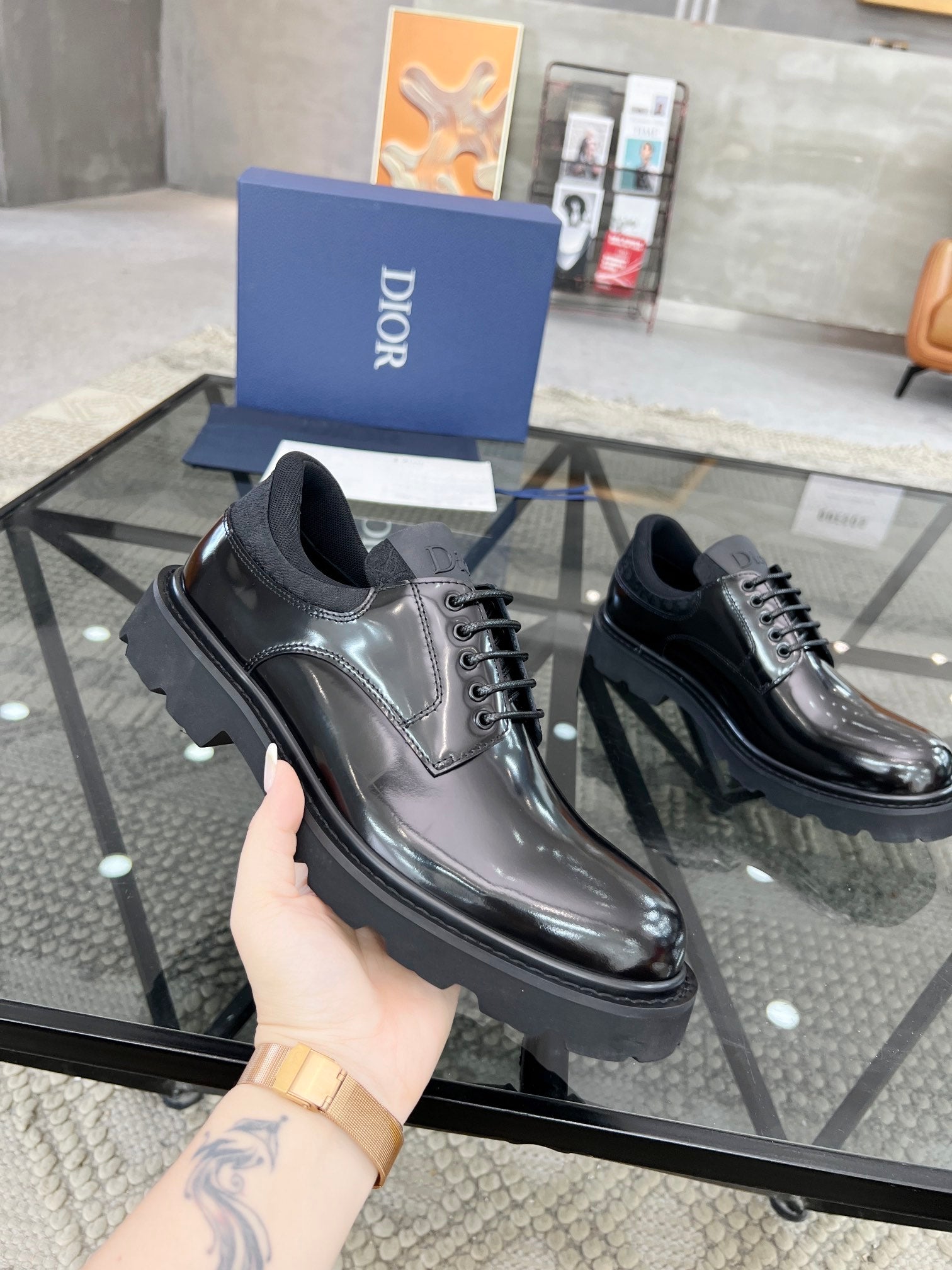 Dior Premium Men’s Slip-On Leather Shoes – Italian Cowhide | Sizes 38–45