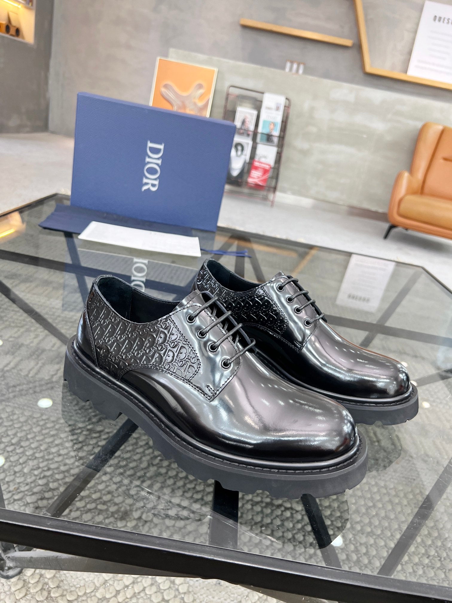 Dior Premium Men’s Slip-On Leather Shoes – Italian Cowhide | Sizes 38–45