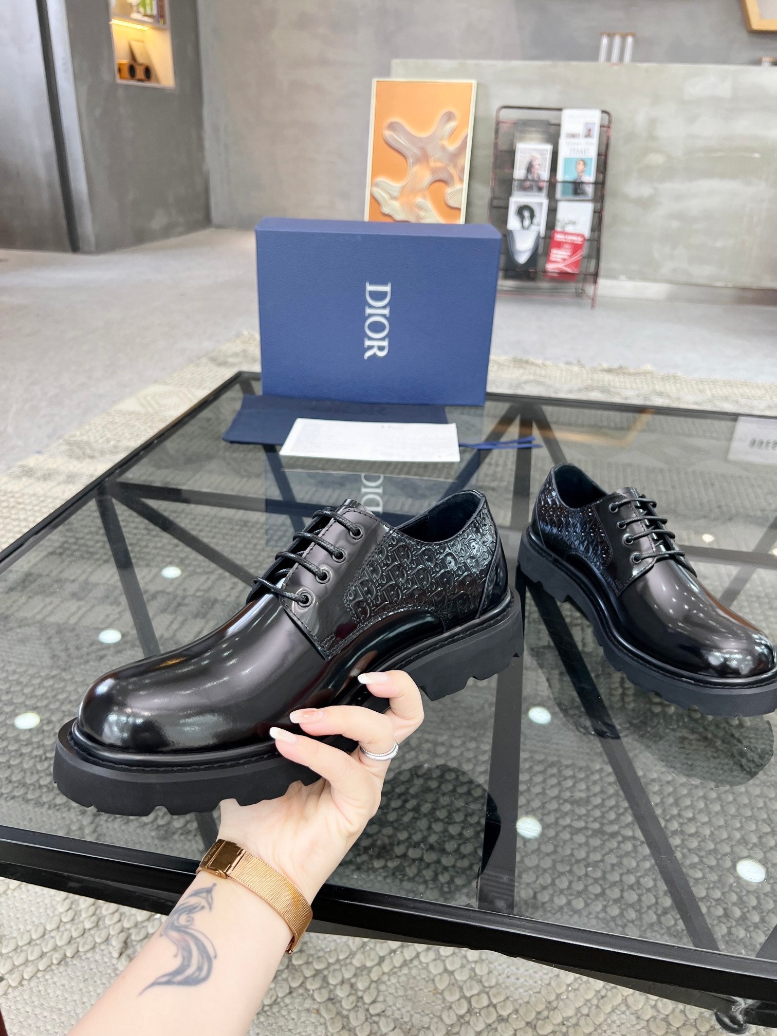 Dior Premium Men’s Slip-On Leather Shoes – Italian Cowhide | Sizes 38–45