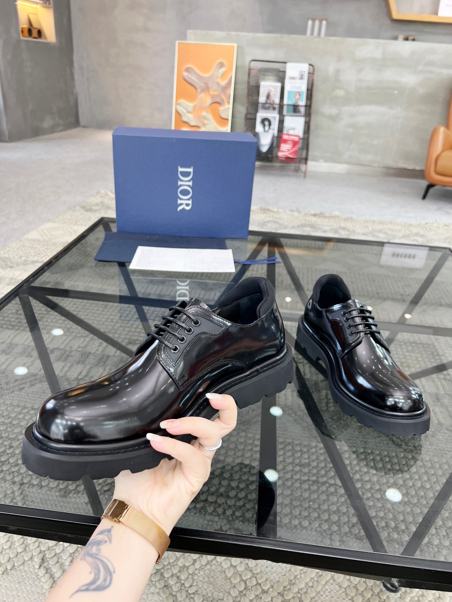 Dior Premium Men’s Slip-On Leather Shoes – Italian Cowhide | Sizes 38–45