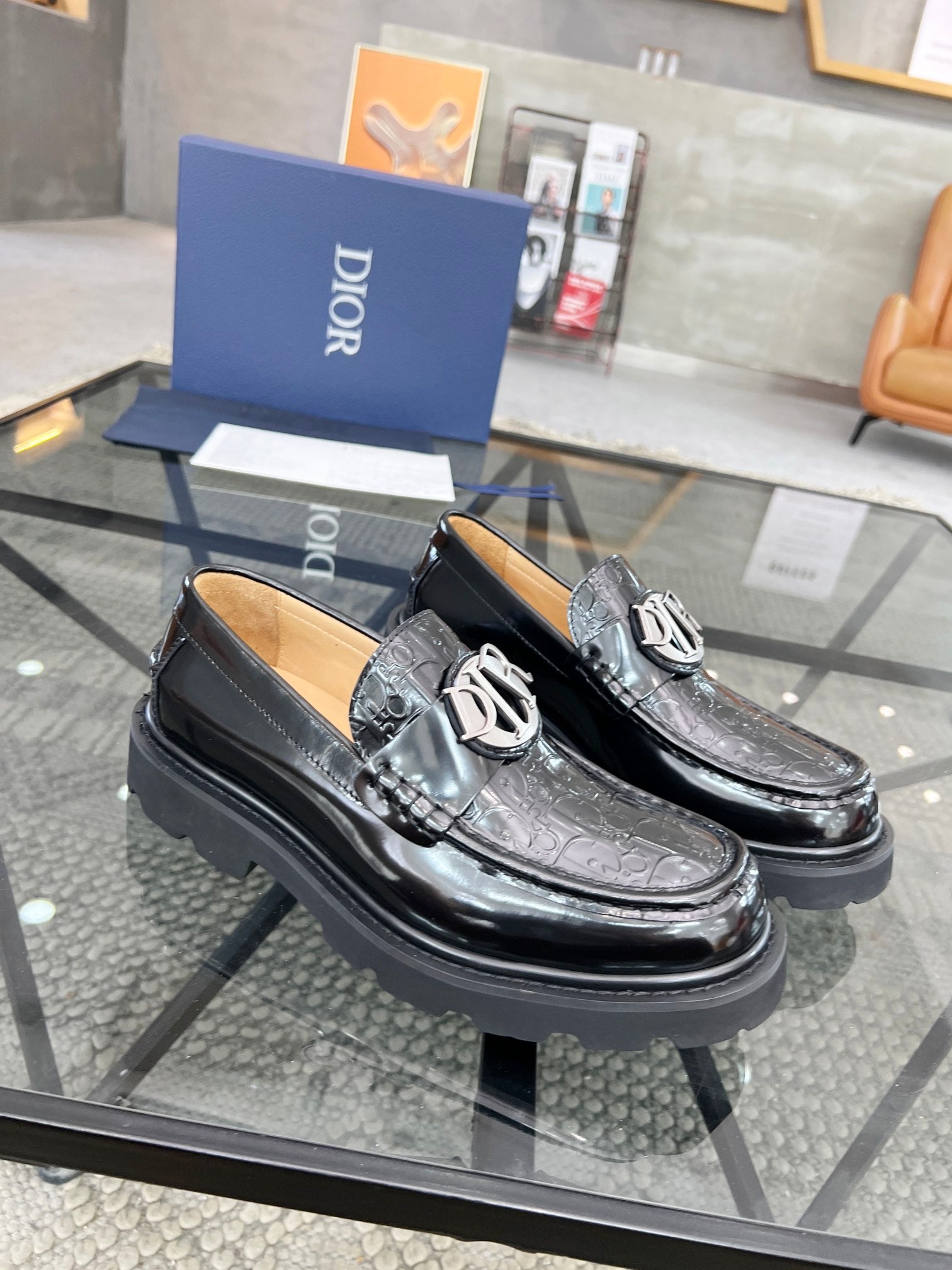 Dior Premium Men’s Slip-On Leather Shoes – Italian Cowhide | Sizes 38–45