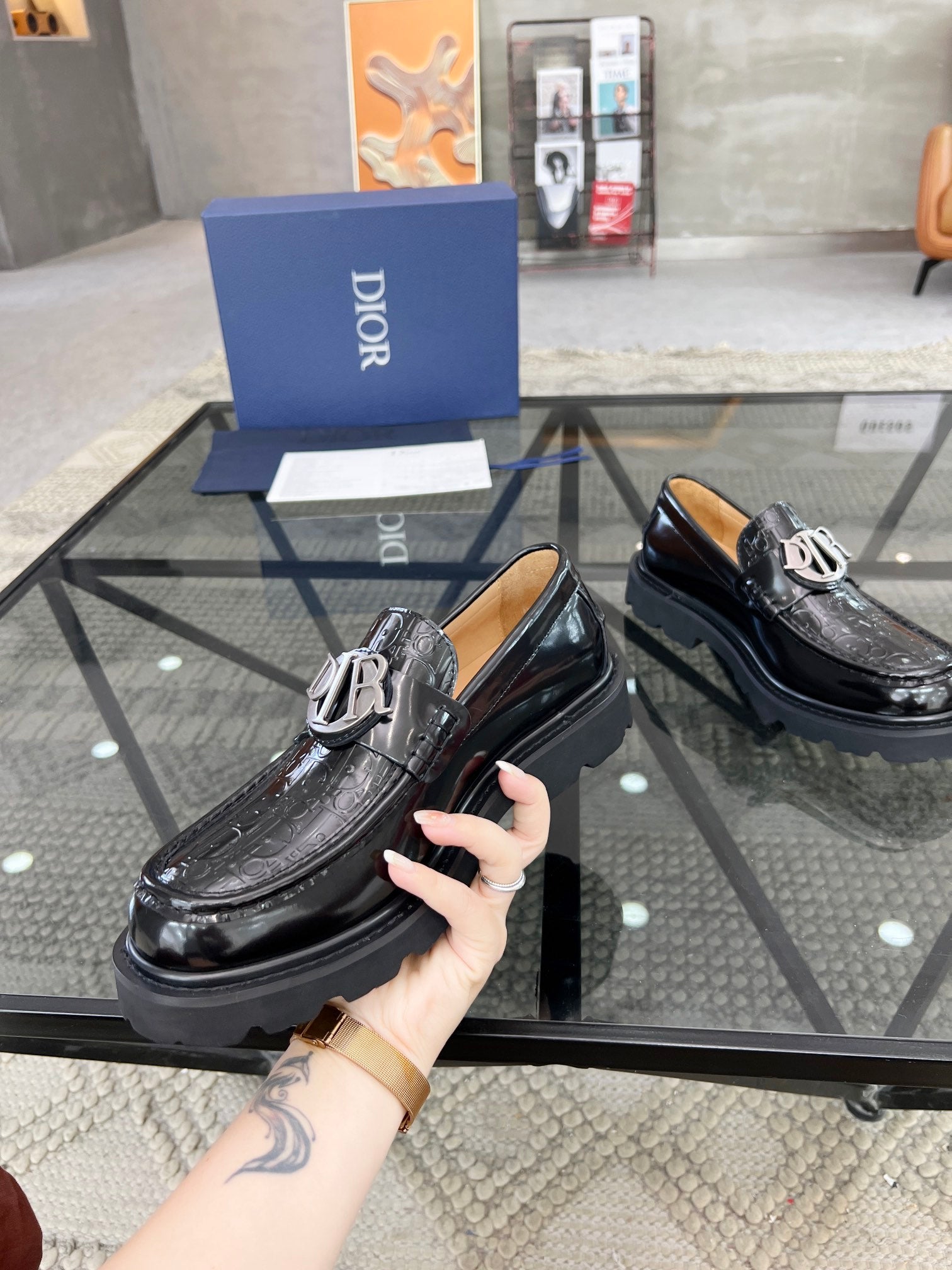 Dior Premium Men’s Slip-On Leather Shoes – Italian Cowhide | Sizes 38–45
