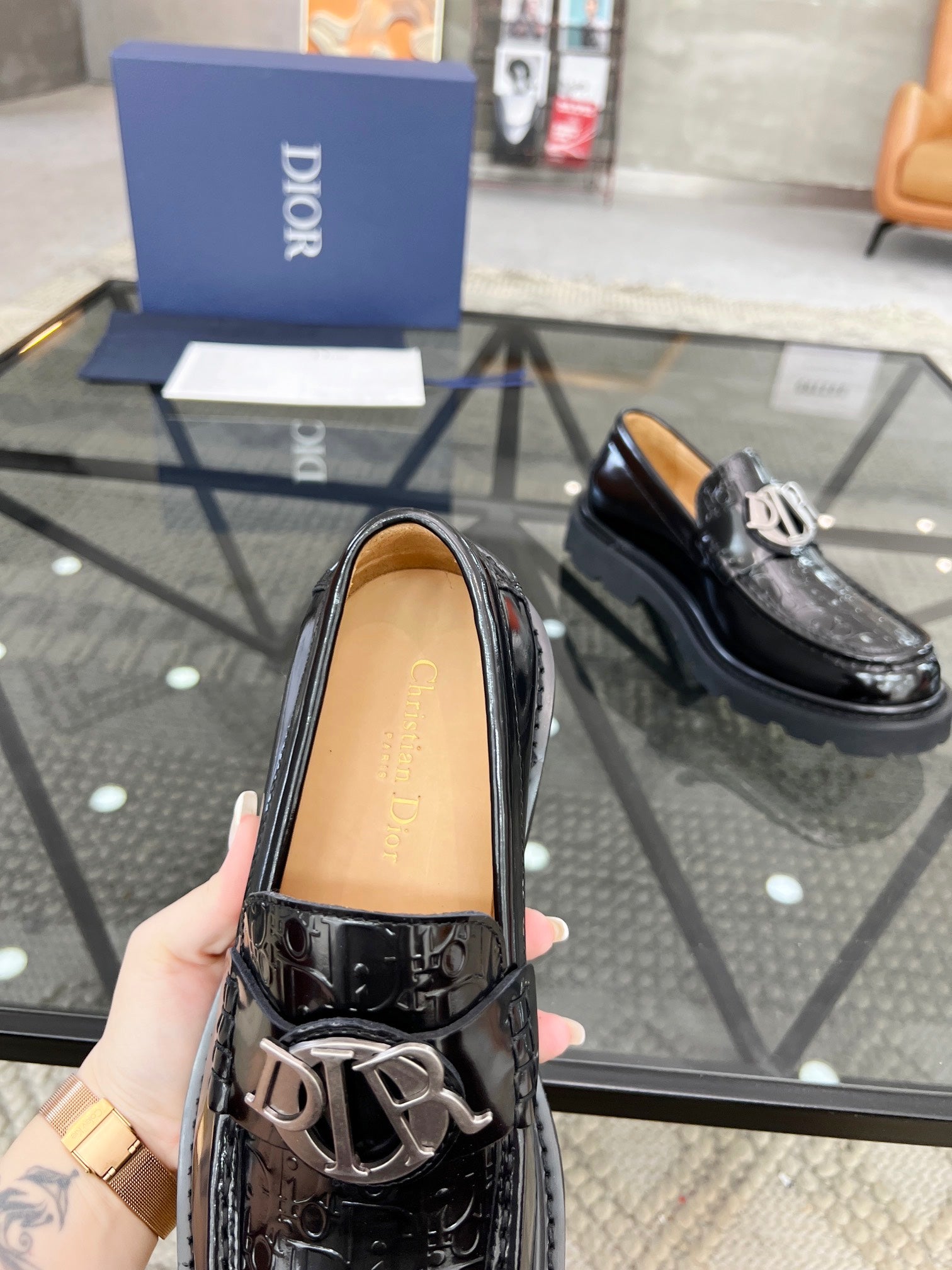 Dior Premium Men’s Slip-On Leather Shoes – Italian Cowhide | Sizes 38–45