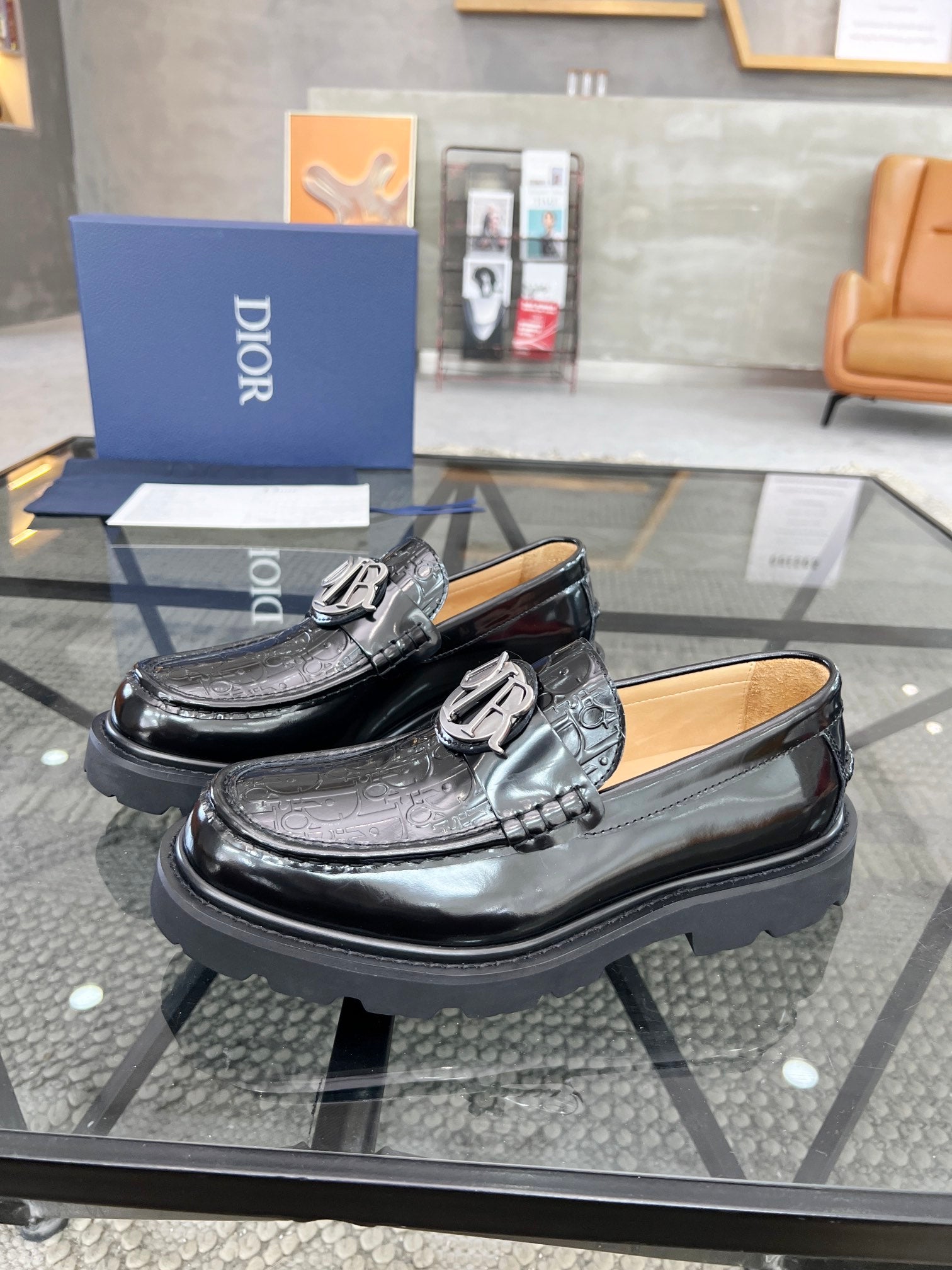 Dior Premium Men’s Slip-On Leather Shoes – Italian Cowhide | Sizes 38–45