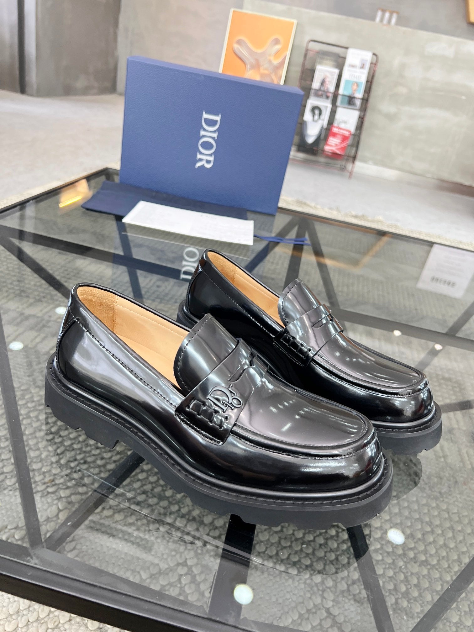 Dior Premium Men’s Slip-On Leather Shoes – Italian Cowhide | Sizes 38–45