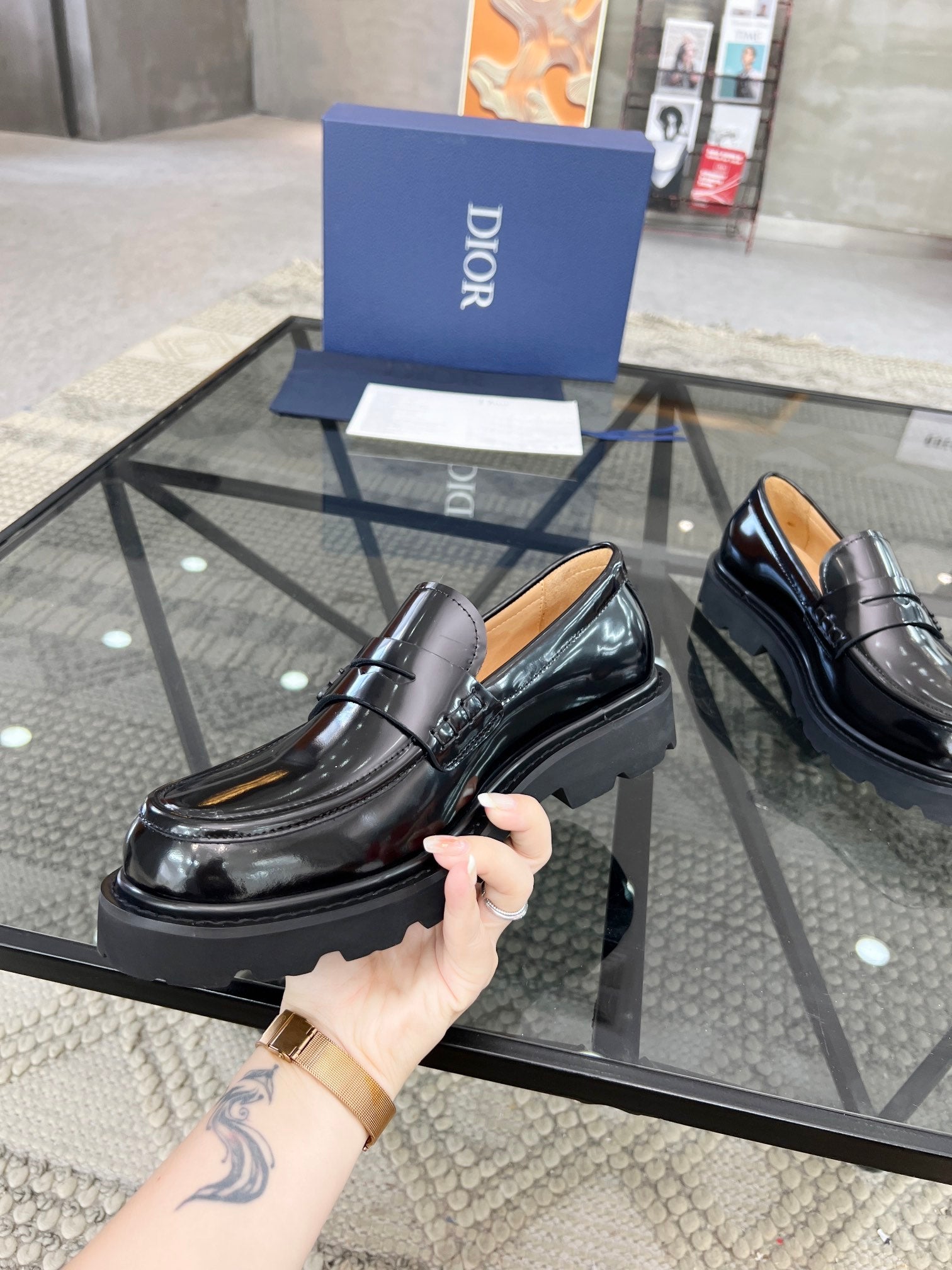 Dior Premium Men’s Slip-On Leather Shoes – Italian Cowhide | Sizes 38–45