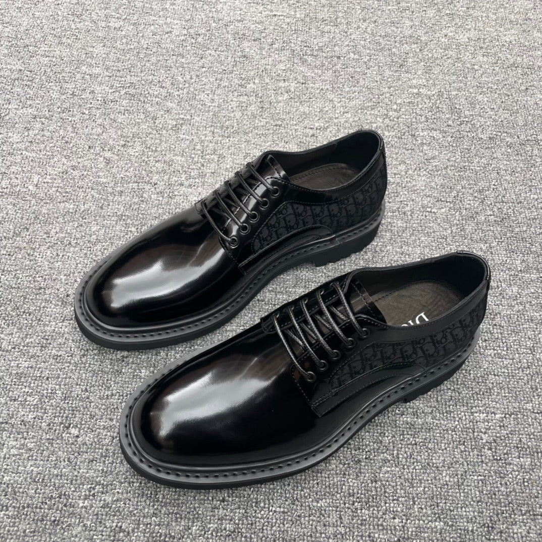 Dior Men’s Shoes – EXPLORER Derby | Premium Black Leather | Sizes 38–44
