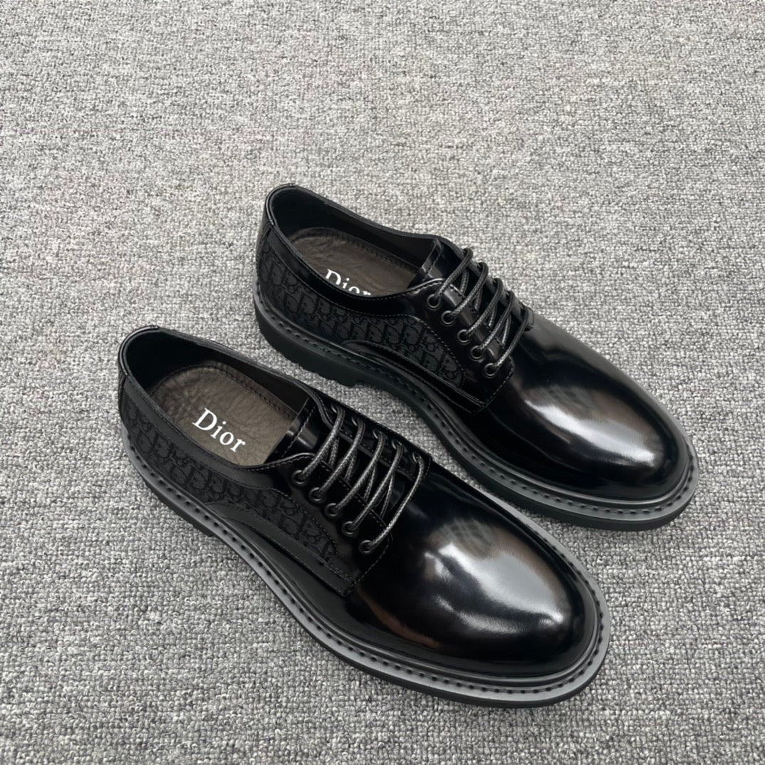 Dior Men’s Shoes – EXPLORER Derby | Premium Black Leather | Sizes 38–44