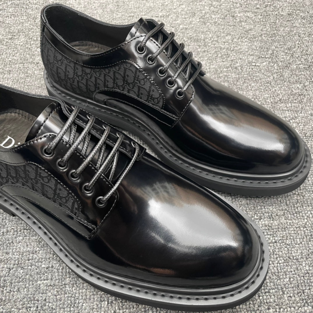 Dior Men’s Shoes – EXPLORER Derby | Premium Black Leather | Sizes 38–44