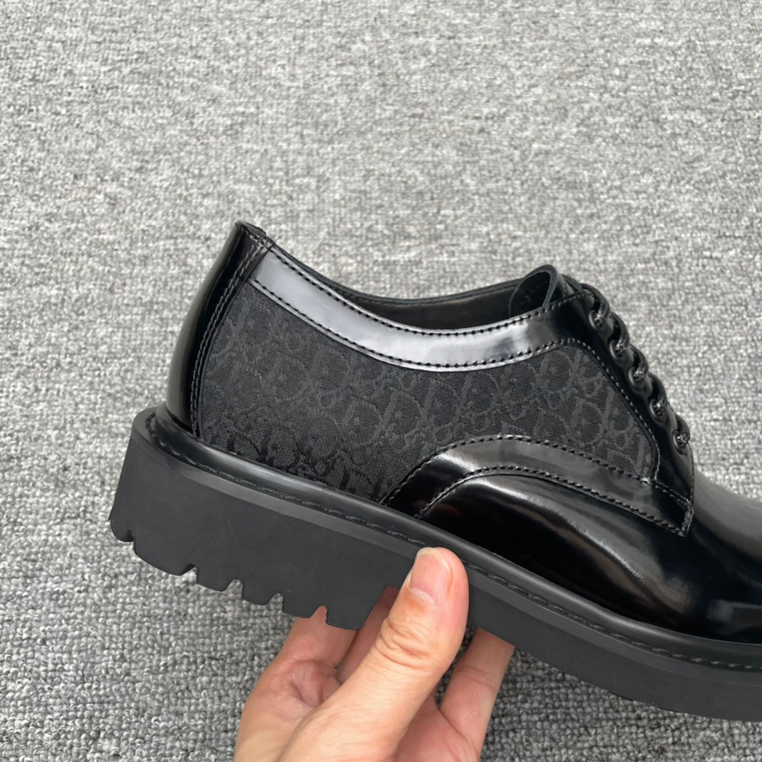 Dior Men’s Shoes – EXPLORER Derby | Premium Black Leather | Sizes 38–44